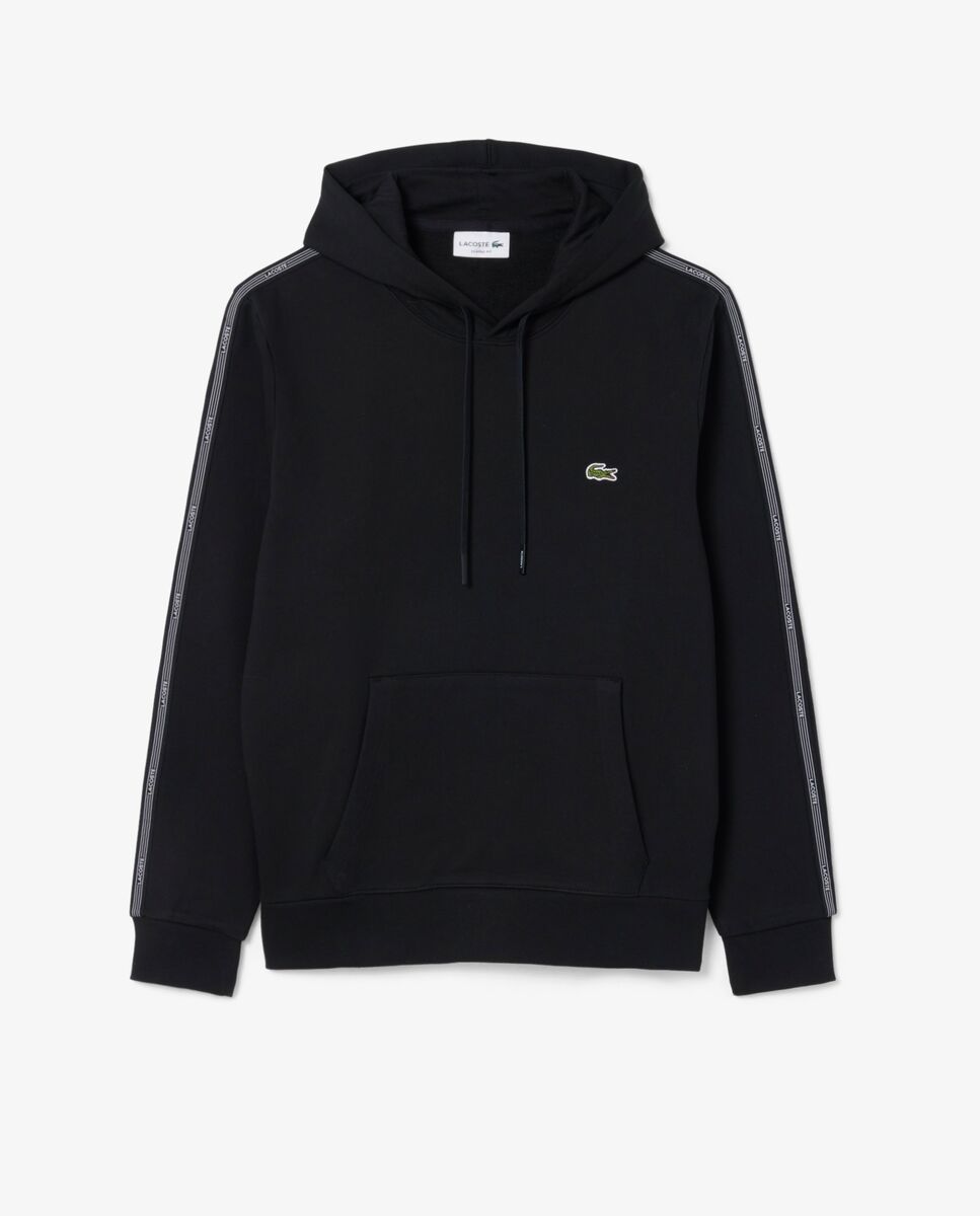 Sudadera de hombre con capucha y cremallera con rayas de logotipo - Lacoste - Negro Negro-5