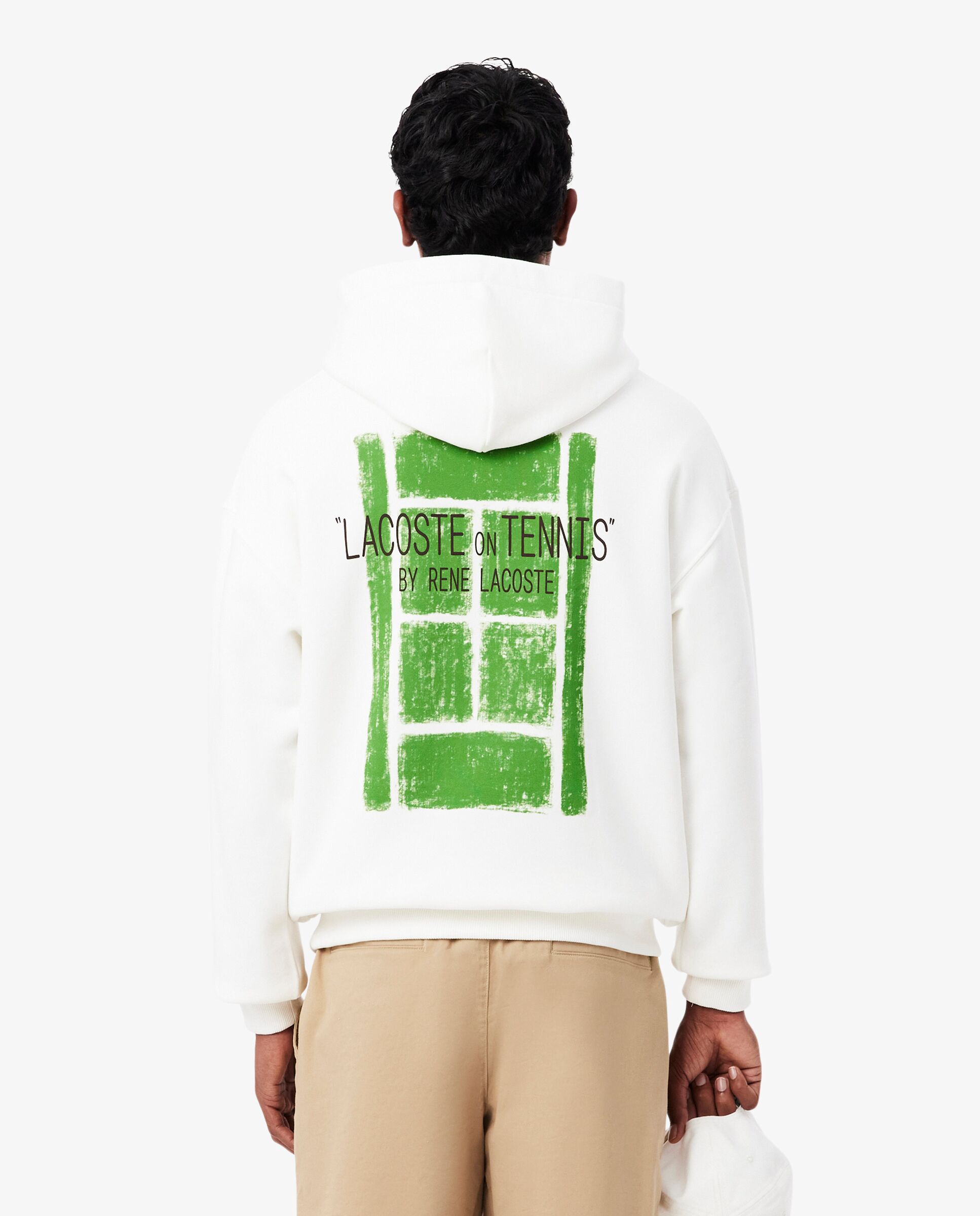 Sudadera de hombre con capucha con múltiples estampadas - Lacoste - Blanco Blanco-2