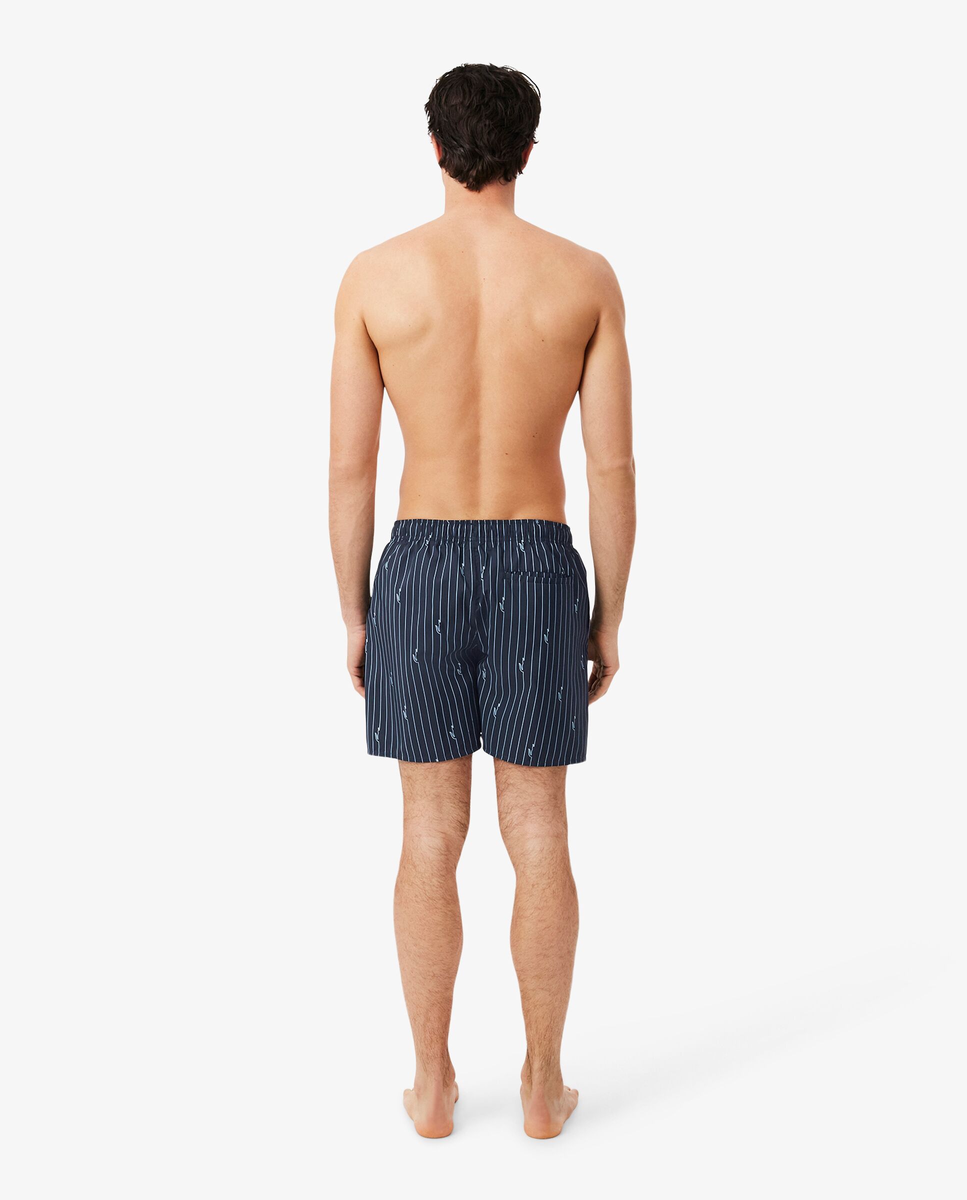Bañadores boxer de hombre con estampado de monograma - Lacoste - Azul claro Negro-2