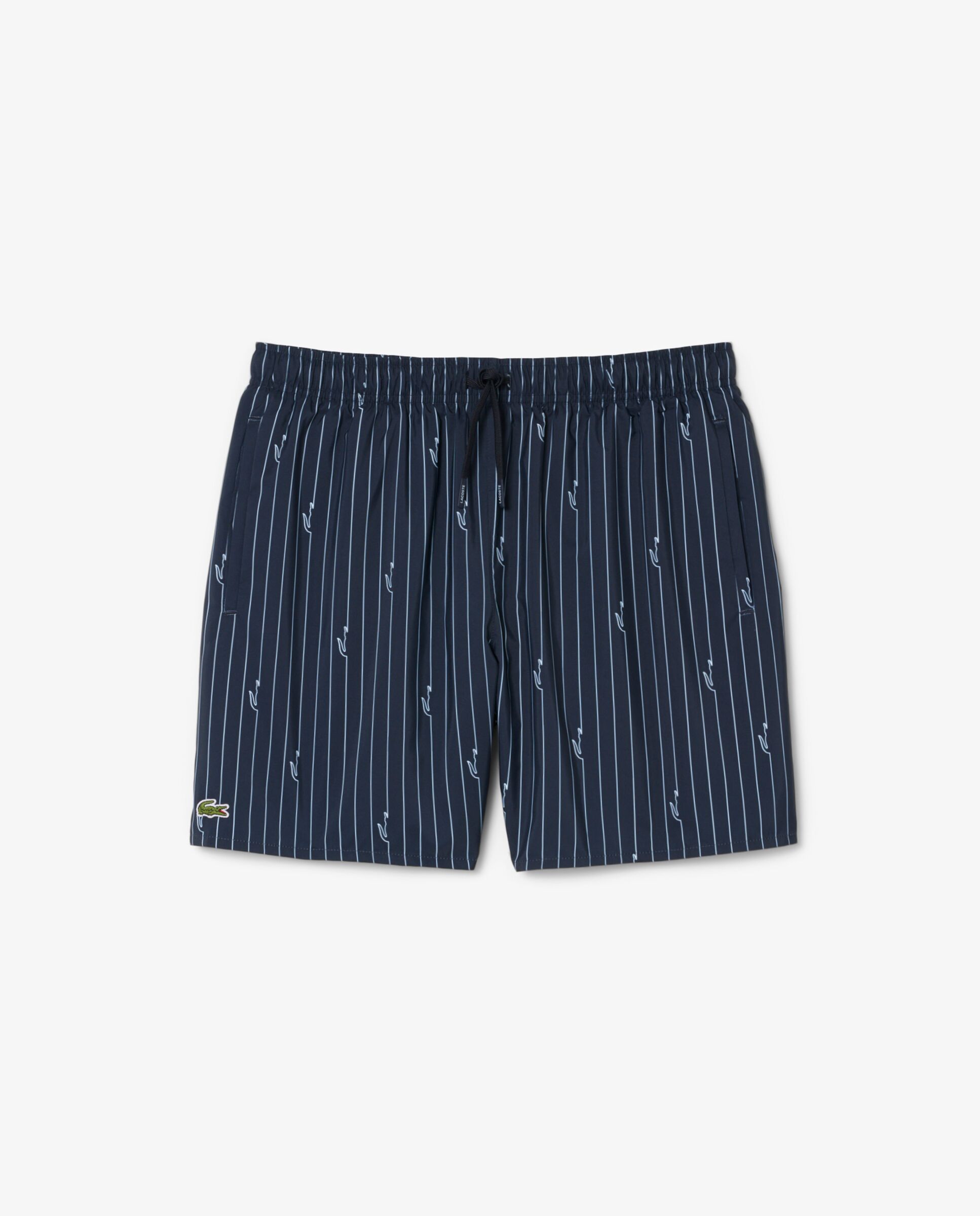 Bañadores boxer de hombre con estampado de monograma - Lacoste - Azul claro Negro-6