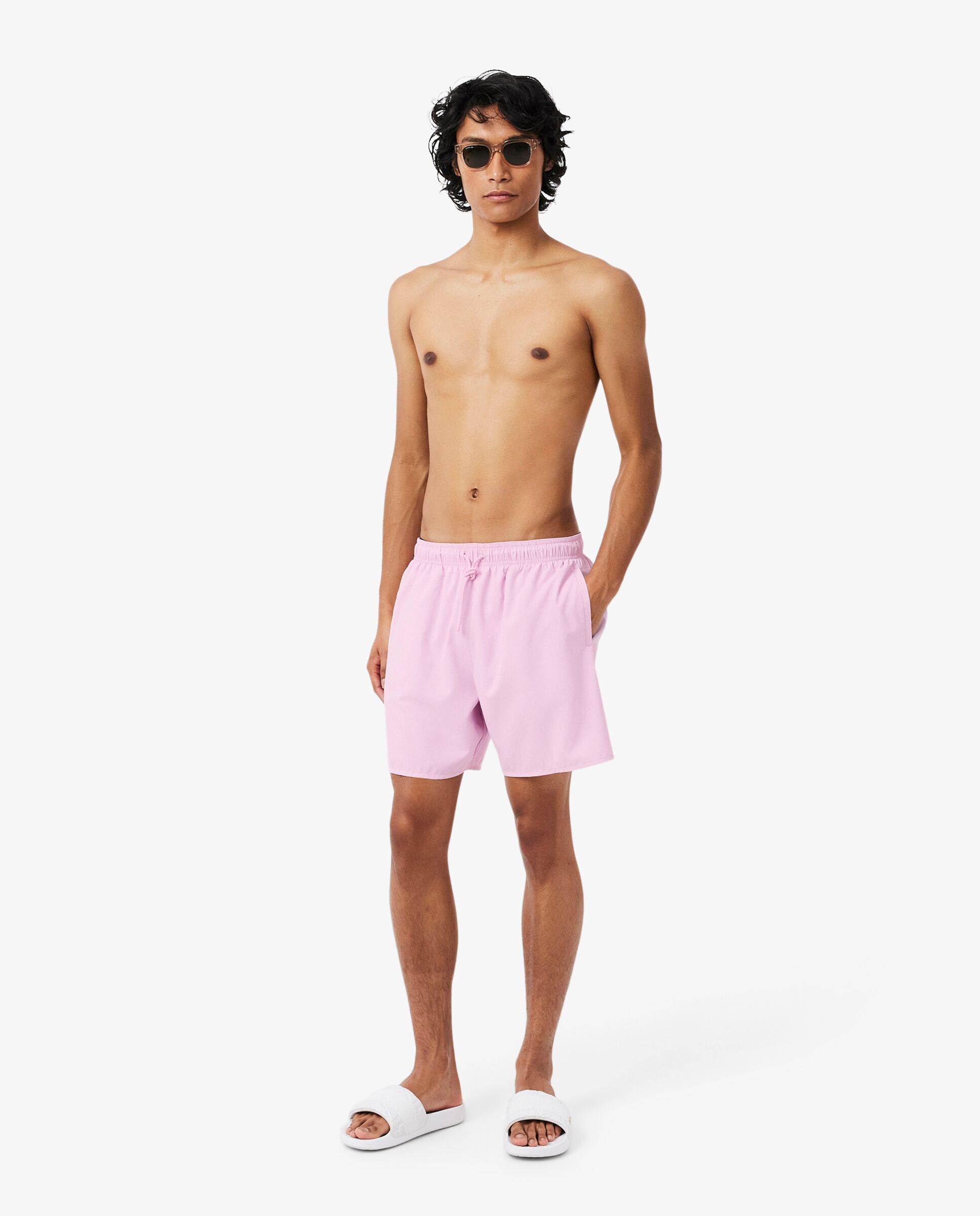 Short de baño Monochrome de largo medio - Lacoste - Rosa Rosa-4