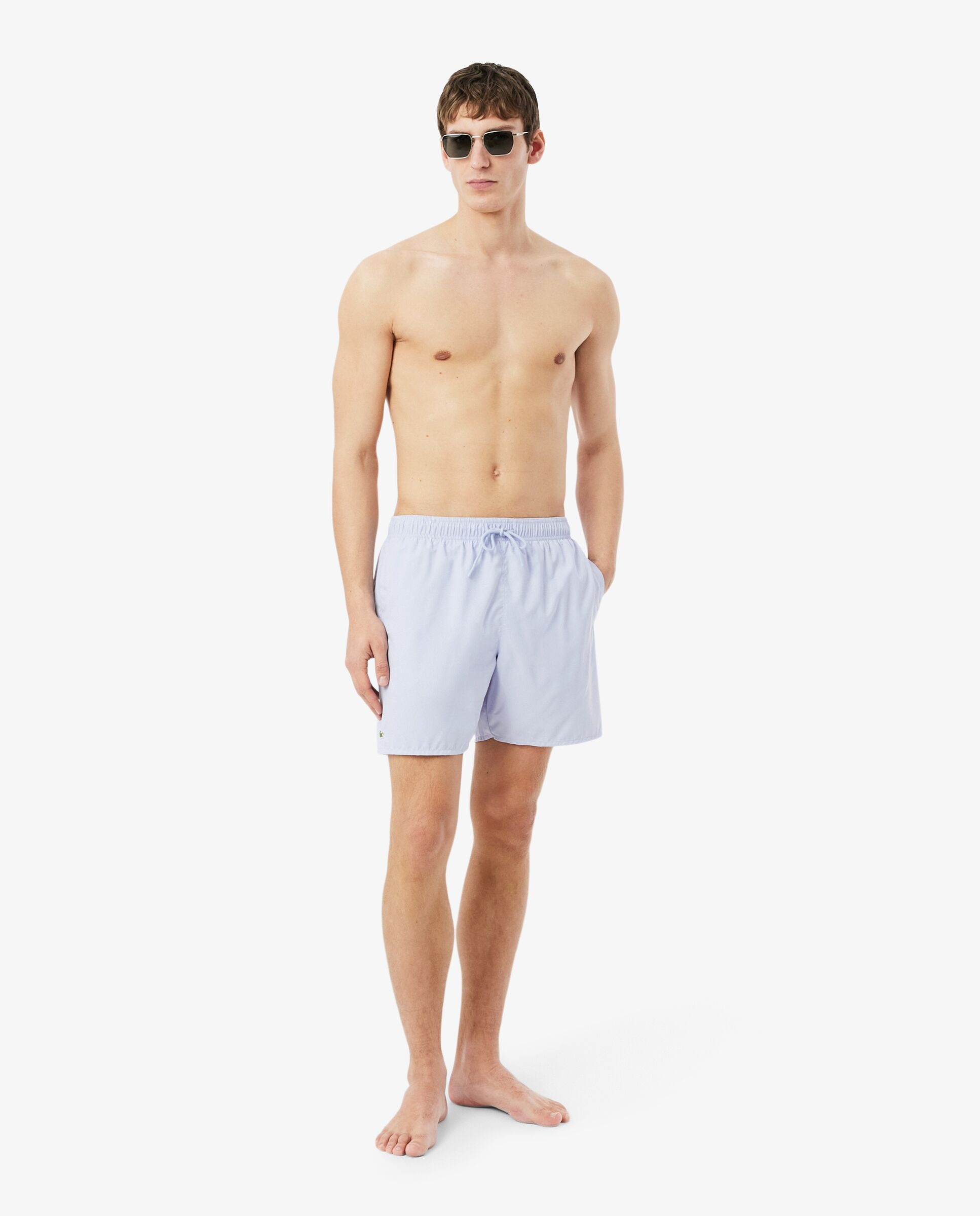 Short de baño Monochrome de largo medio - Lacoste - Azul claro Azul claro-1