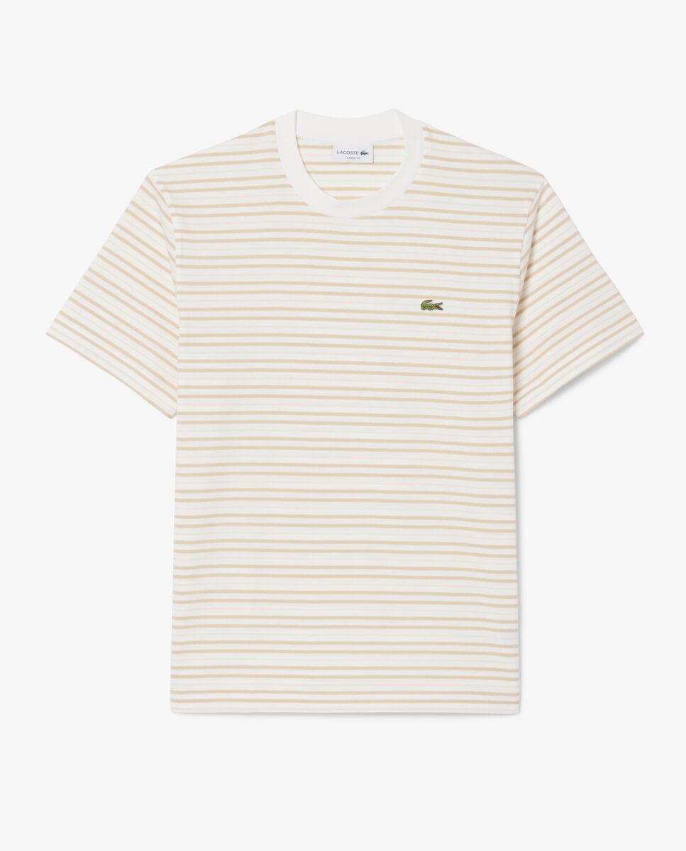 Camiseta de hombre de algodón grueso de rayas - Lacoste - Beige Beige-5