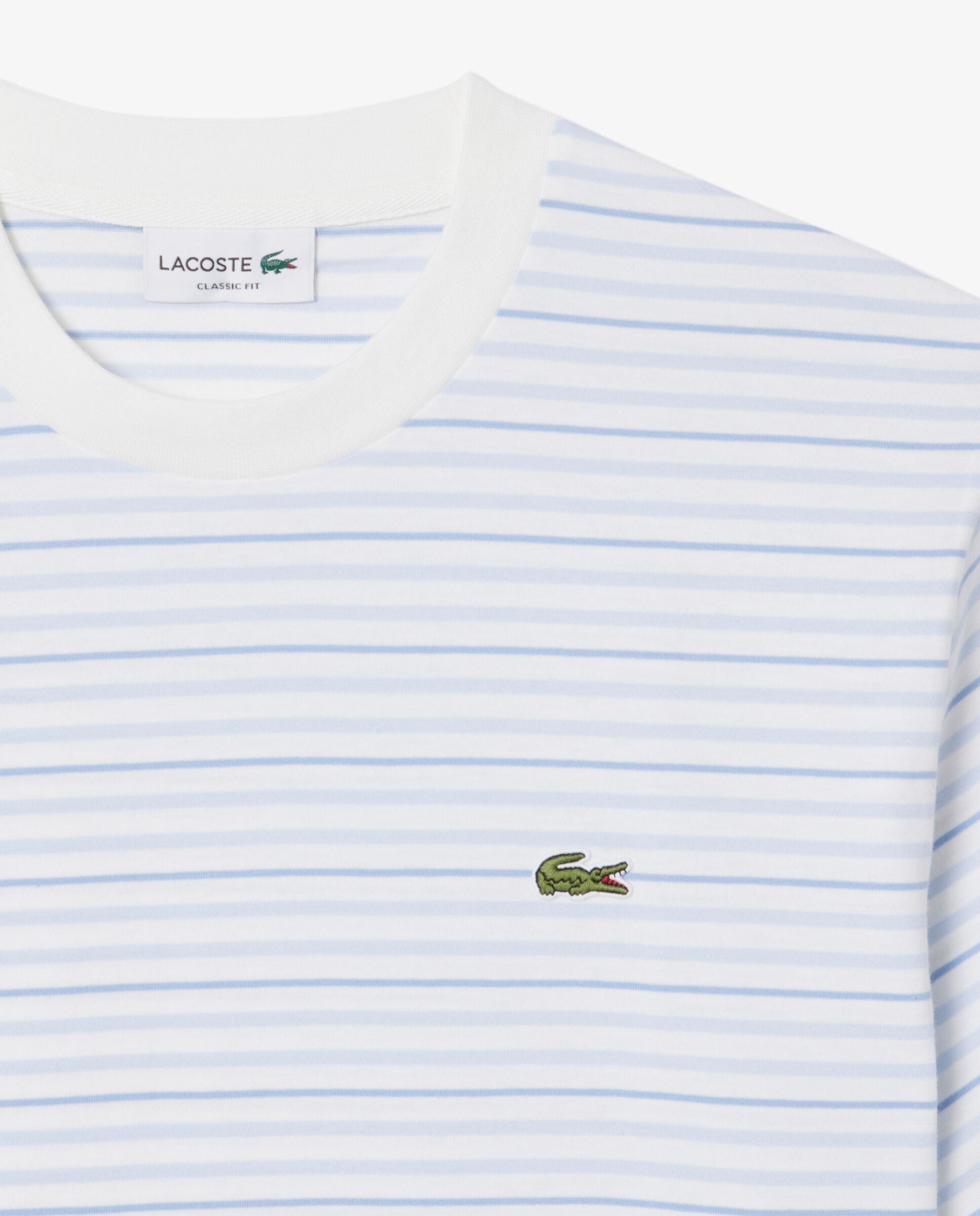 Camiseta de hombre de algodón grueso de rayas - Lacoste - Azul claro Azul claro-5
