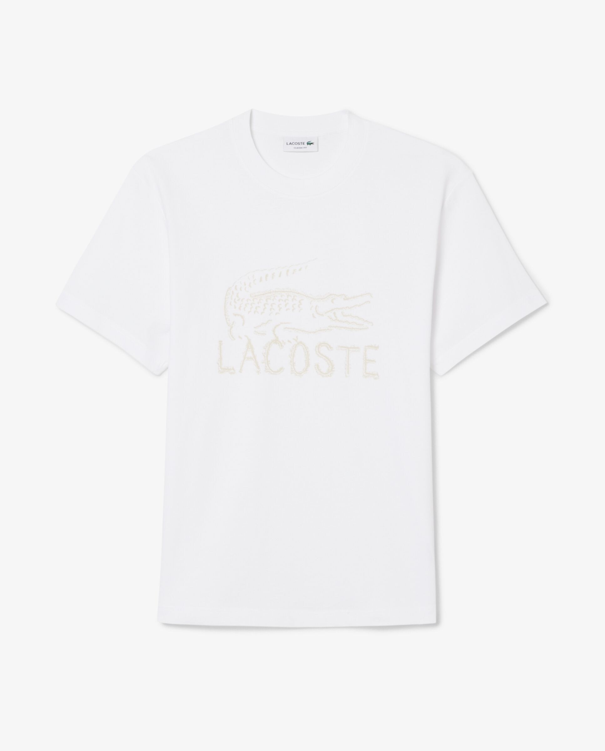Camiseta de hombre de algodón estampada - Lacoste - Salmón Blanco-6