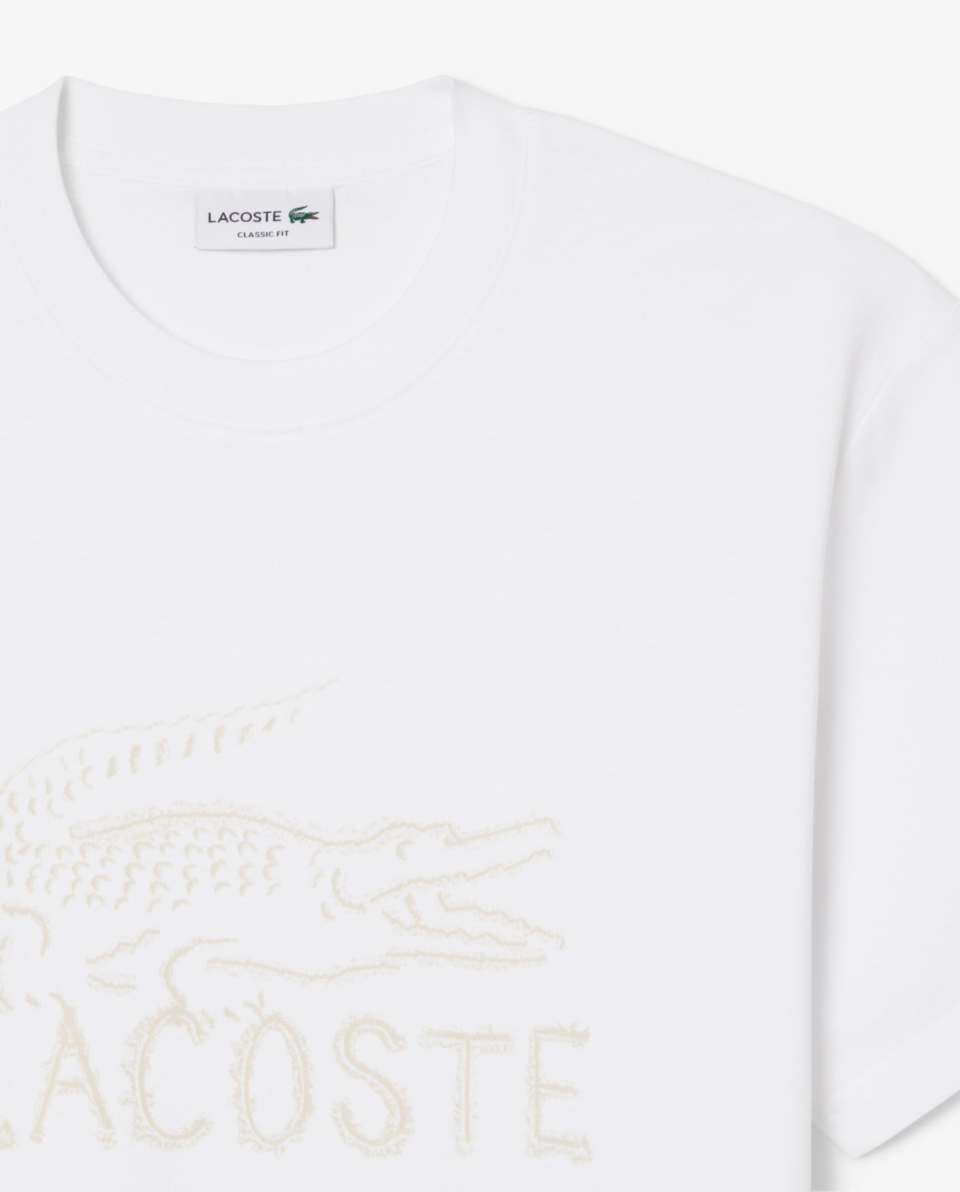 Camiseta de hombre de algodón estampada - Lacoste - Salmón Blanco-5