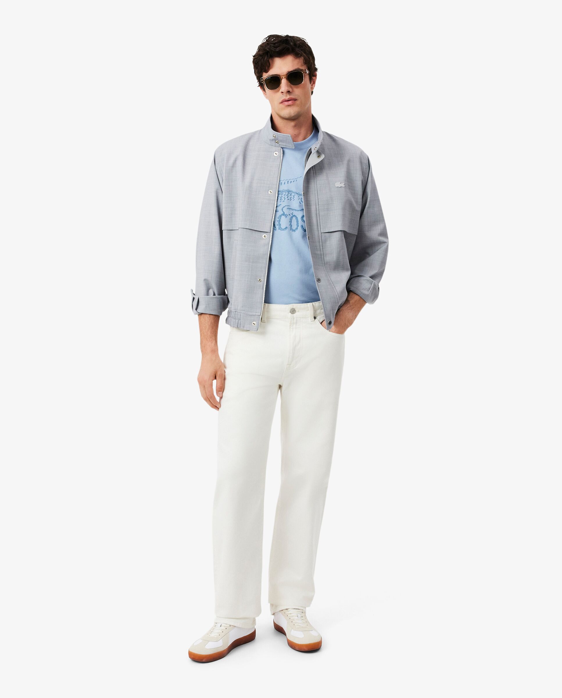 Camiseta de hombre de algodón estampada - Lacoste - Azul claro Azul claro-4