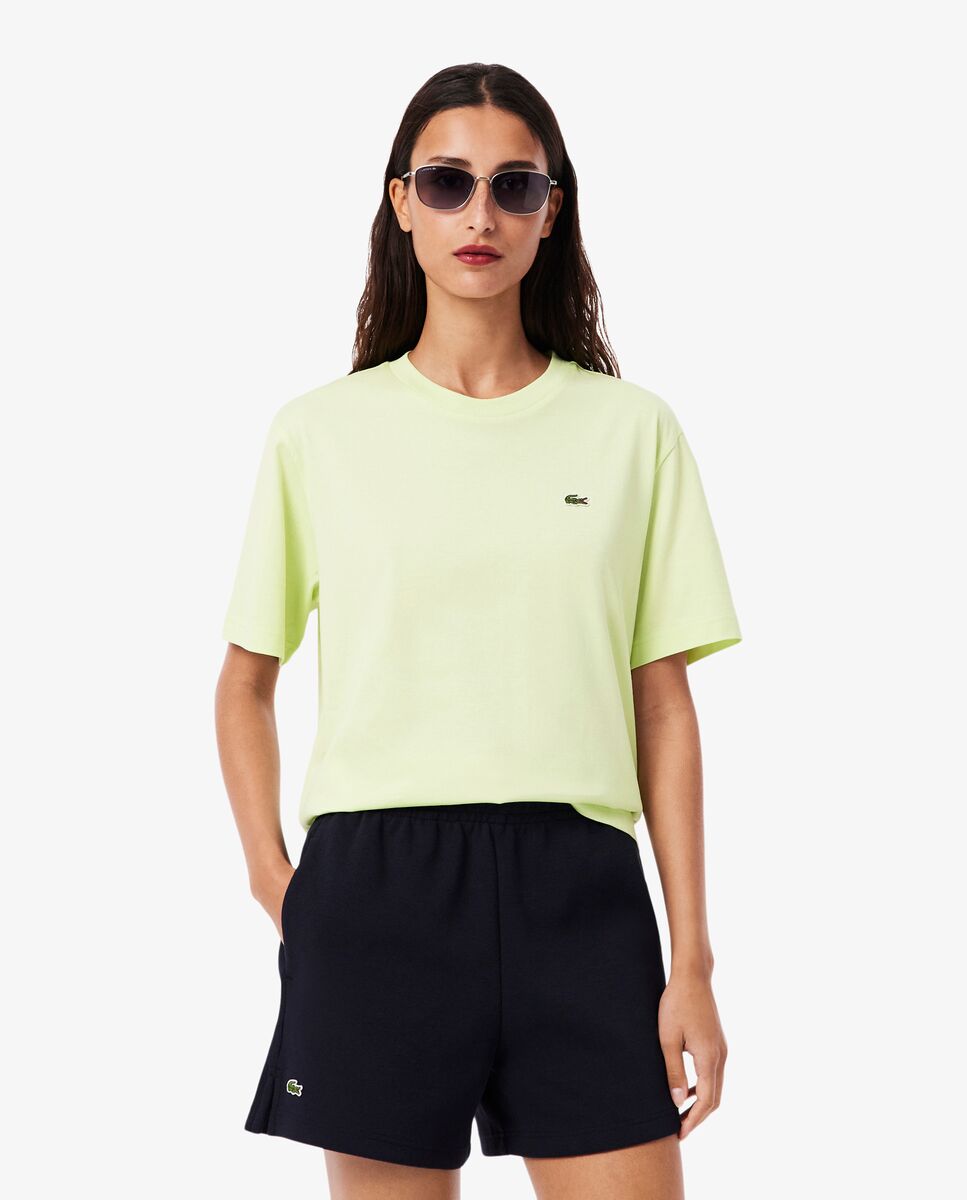 Camiseta de mujer de corte holgado de algodón suave de manga corta - Lacoste - Verde Verde-2
