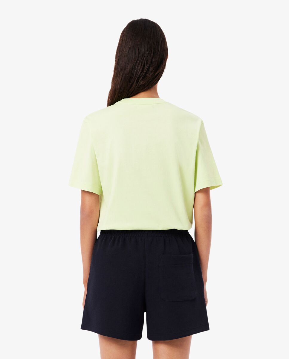 Camiseta de mujer de corte holgado de algodón suave de manga corta - Lacoste - Verde Verde-3