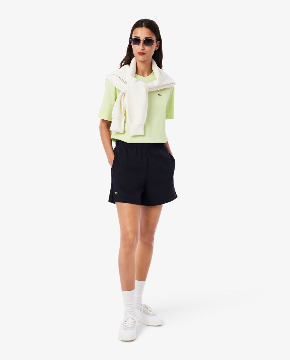 Camiseta de mujer de corte holgado de algodón suave de manga corta - Lacoste - Verde Verde-5