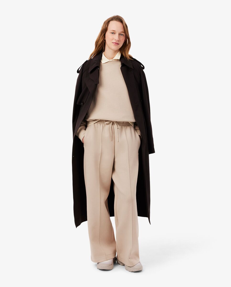 Pantalón de mujer de chándal de corte amplio de punto - Lacoste - Beige Beige-5