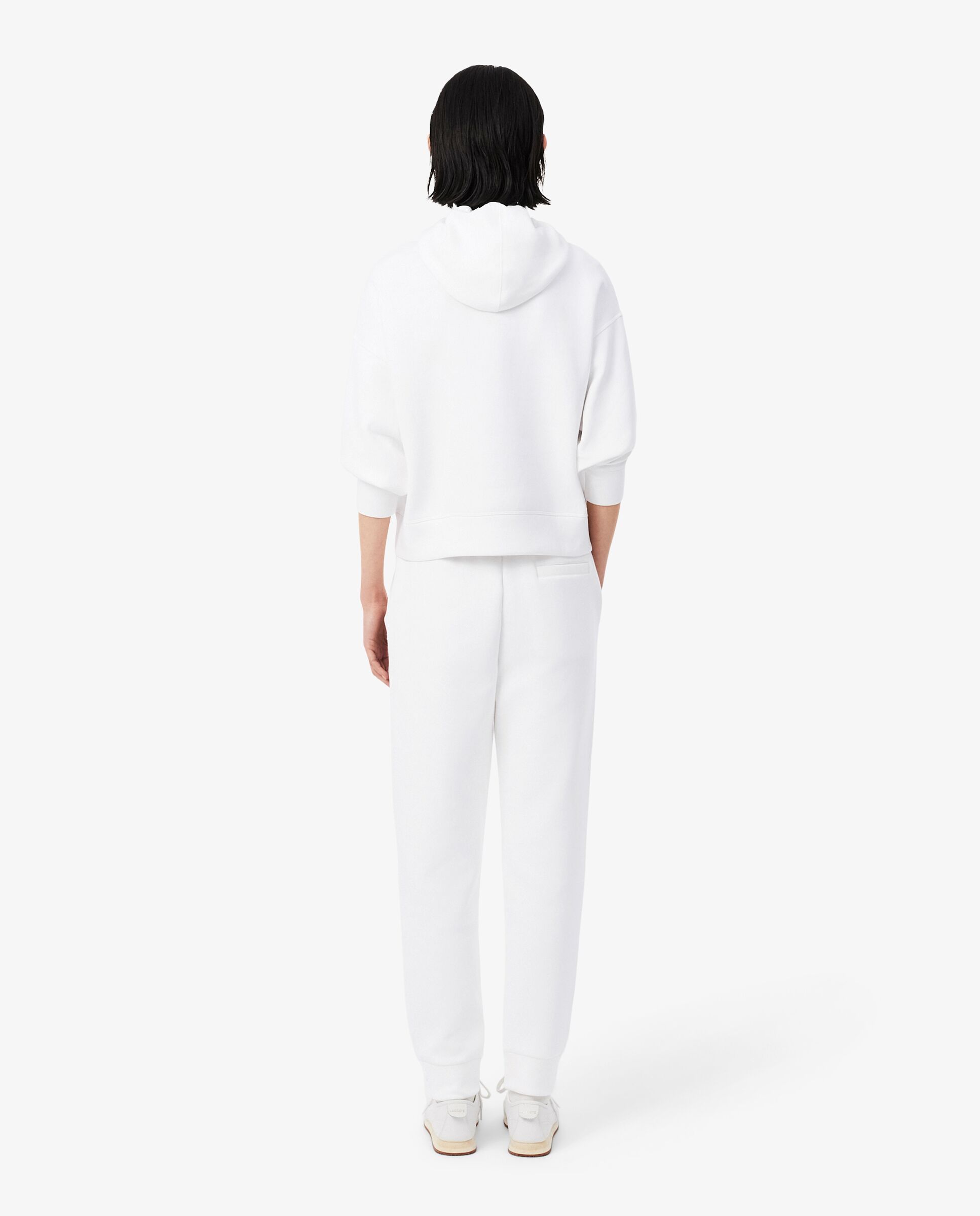 Pantalón de mujer de chándal de punto de doble cara - Lacoste - Blanco Blanco-2