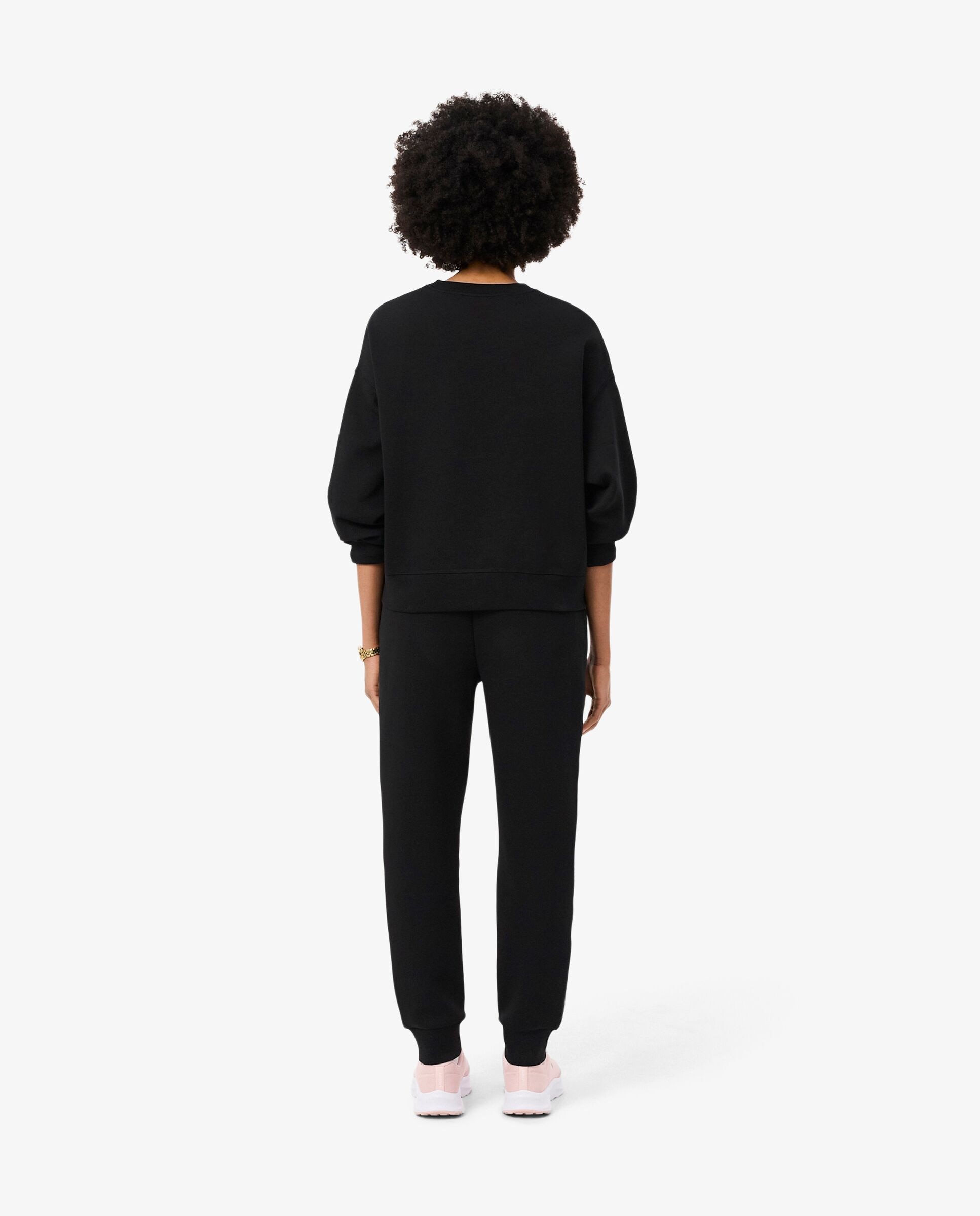 Pantalón de mujer de chándal de punto de doble cara - Lacoste - Negro Negro-2