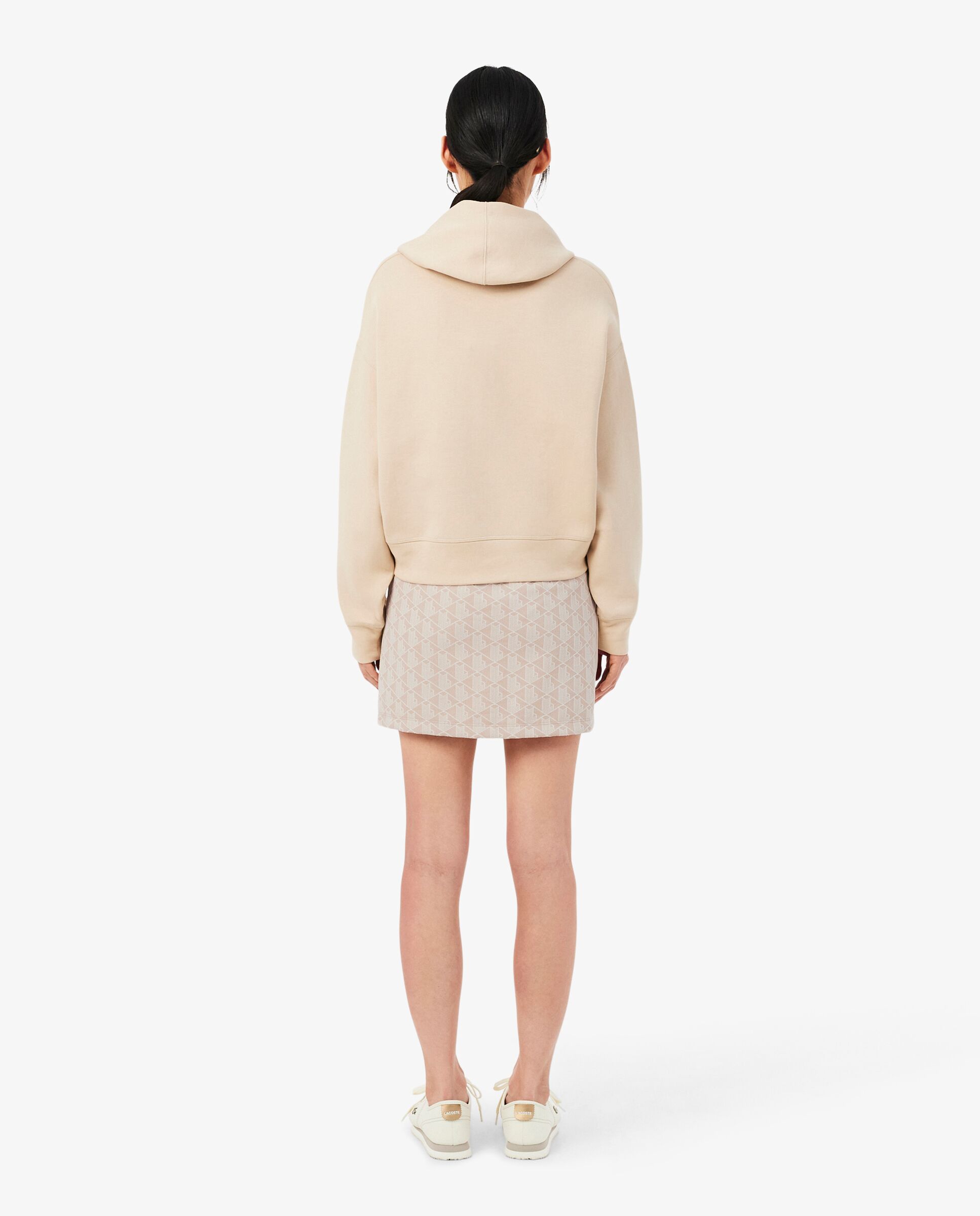 Falda de jacquard con monograma en marrón - Lacoste - Beige Beige-2