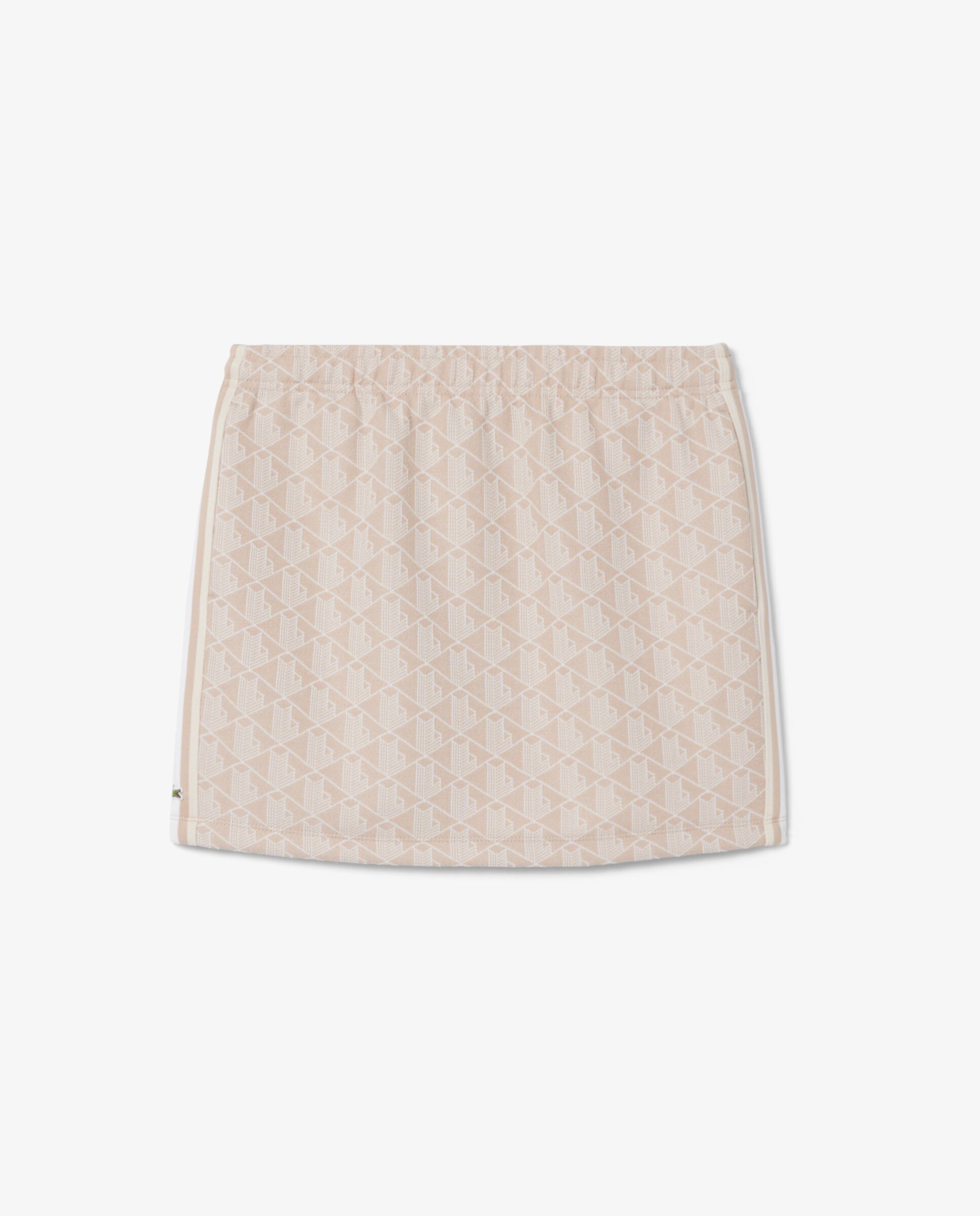 Falda de jacquard con monograma en marrón - Lacoste - Beige Beige-6