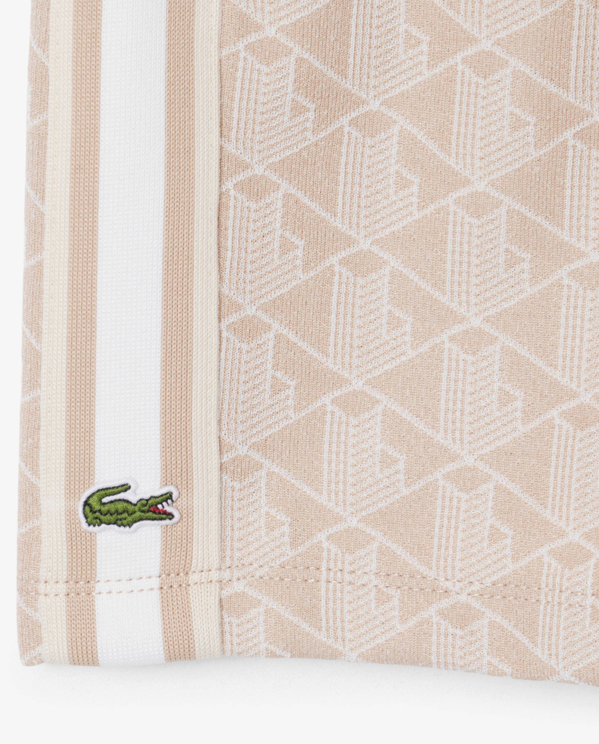 Falda de jacquard con monograma en marrón - Lacoste - Beige Beige-5