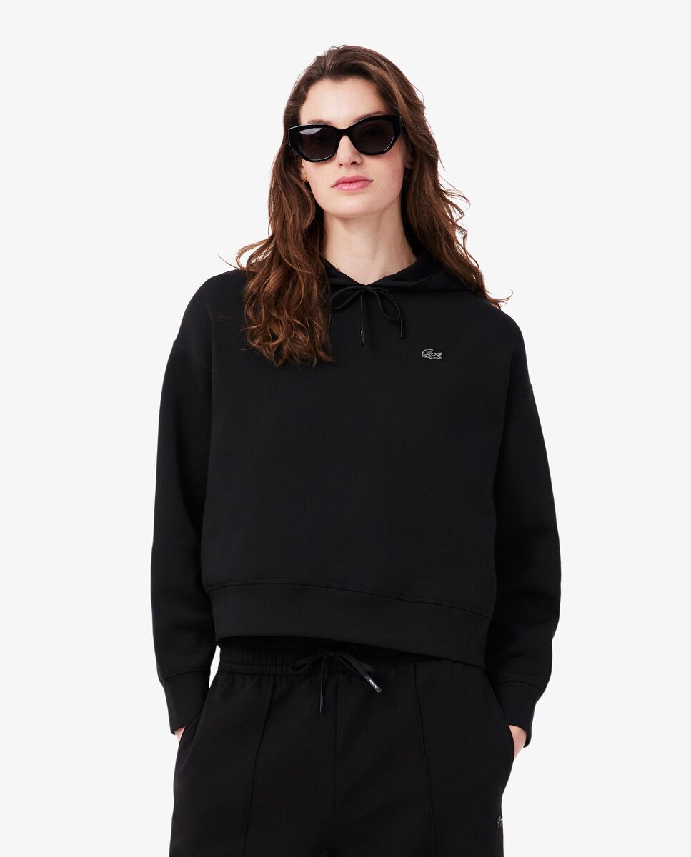 Sudadera de mujer con capucha ajustable oversized - Lacoste - Negro Negro-1