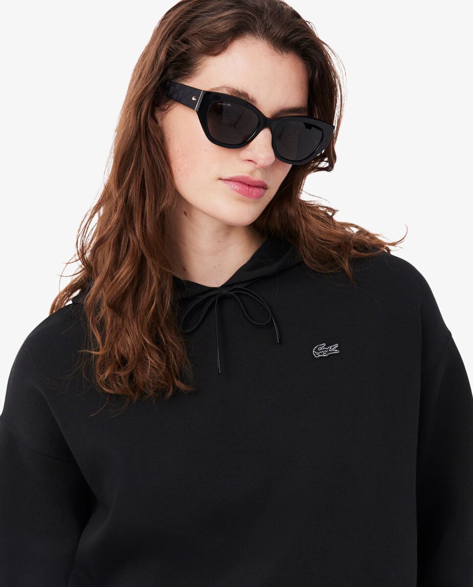 Sudadera de mujer con capucha ajustable oversized - Lacoste - Negro Negro-3