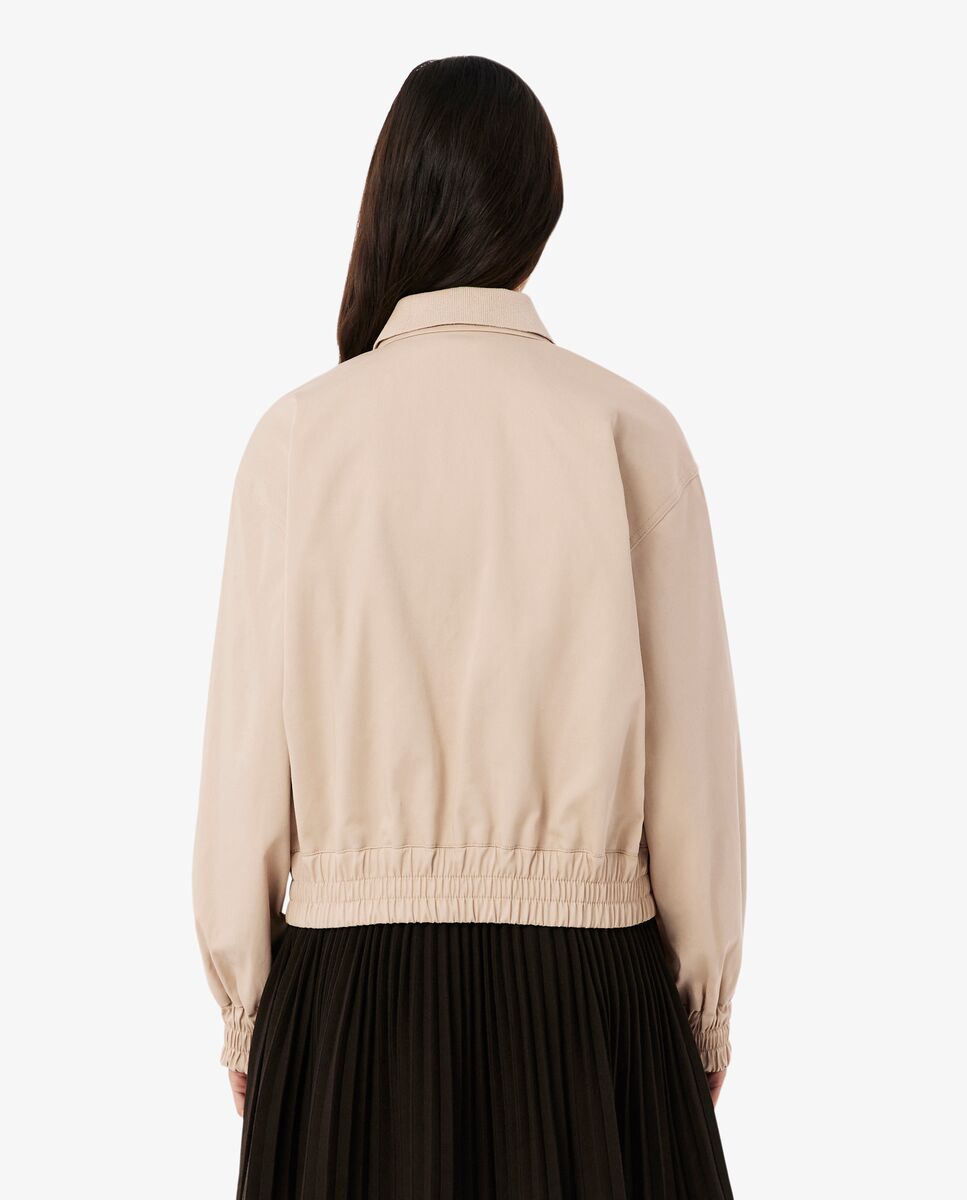 Chaqueta de mujer elástica con cuello doble - Lacoste - Beige Beige-2