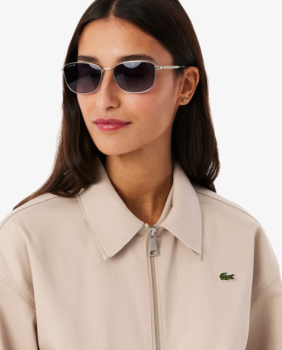 Chaqueta de mujer elástica con cuello doble - Lacoste - Beige Beige-3