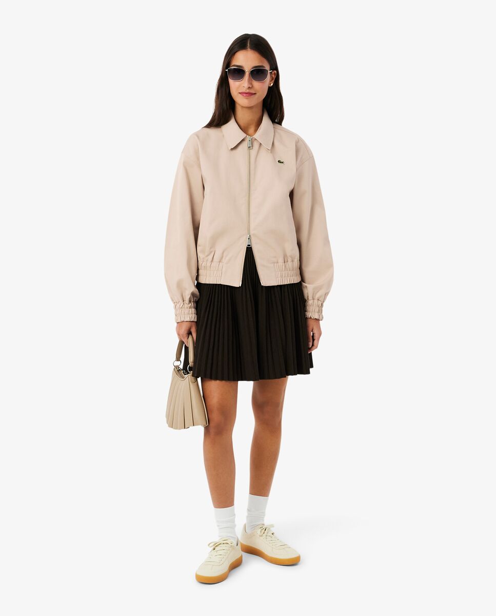 Chaqueta de mujer elástica con cuello doble - Lacoste - Beige Beige-4