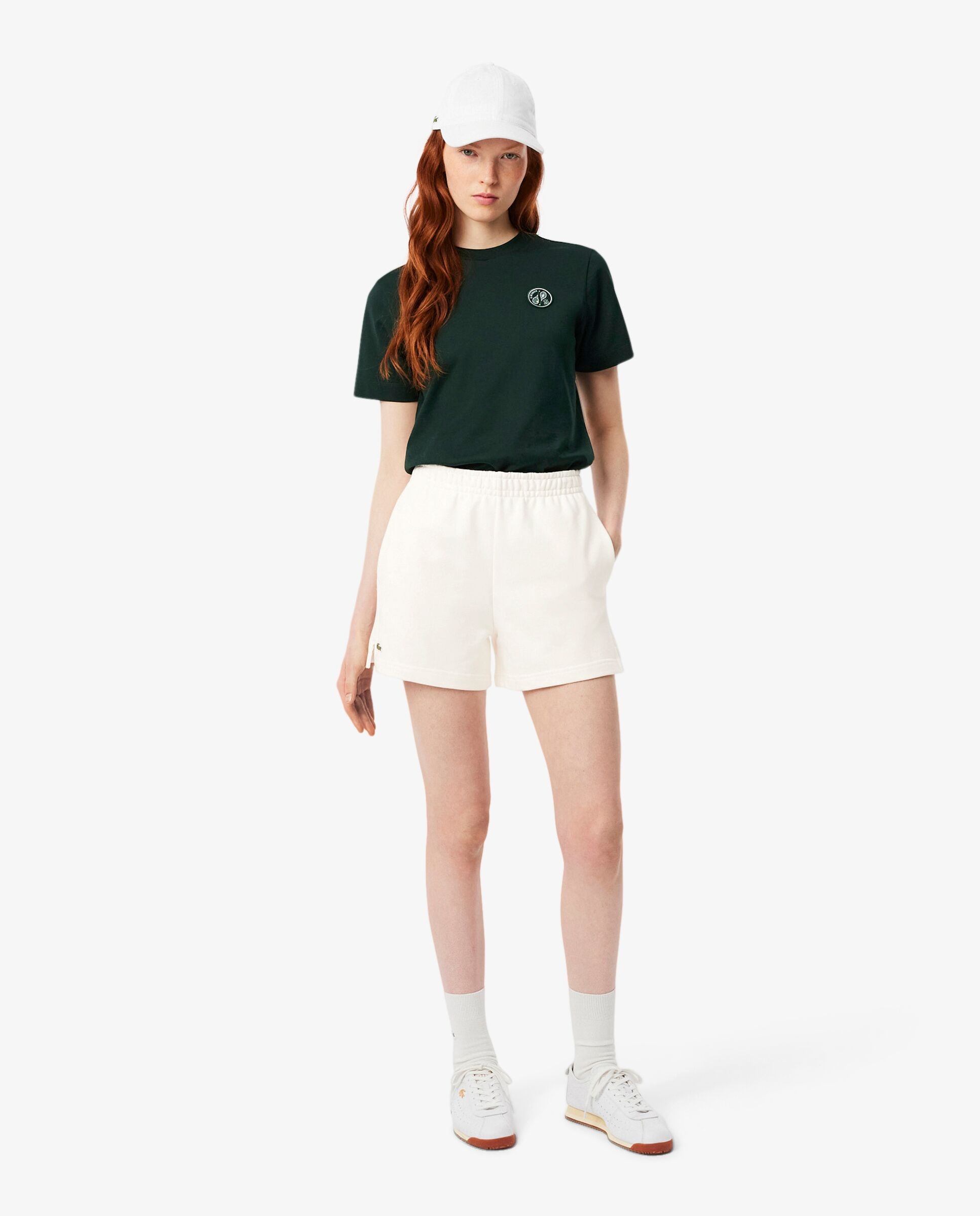 Pantalón de mujer corto de felpa - Lacoste - Blanco Blanco-1