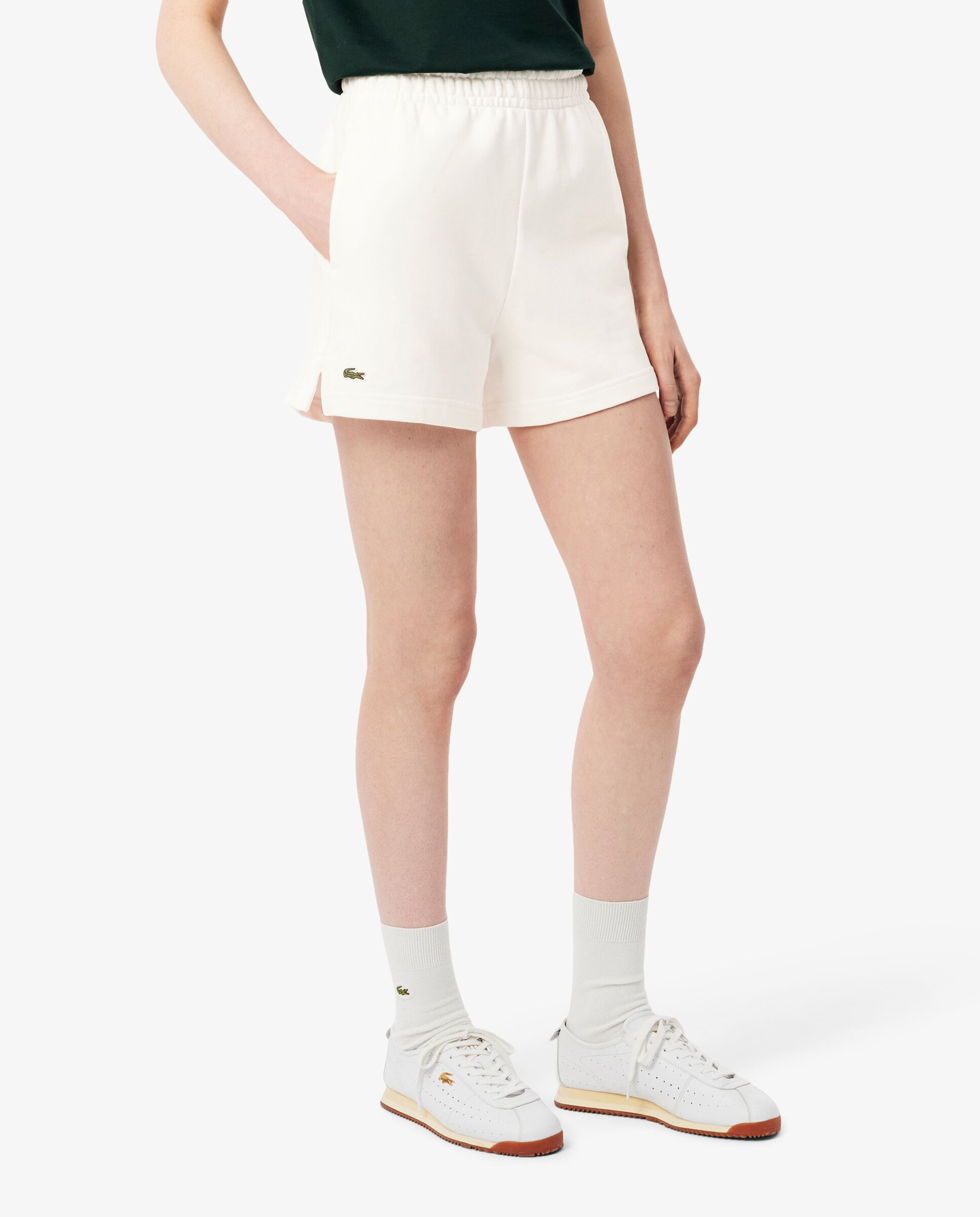 Pantalón de mujer corto de felpa - Lacoste - Blanco Blanco-3