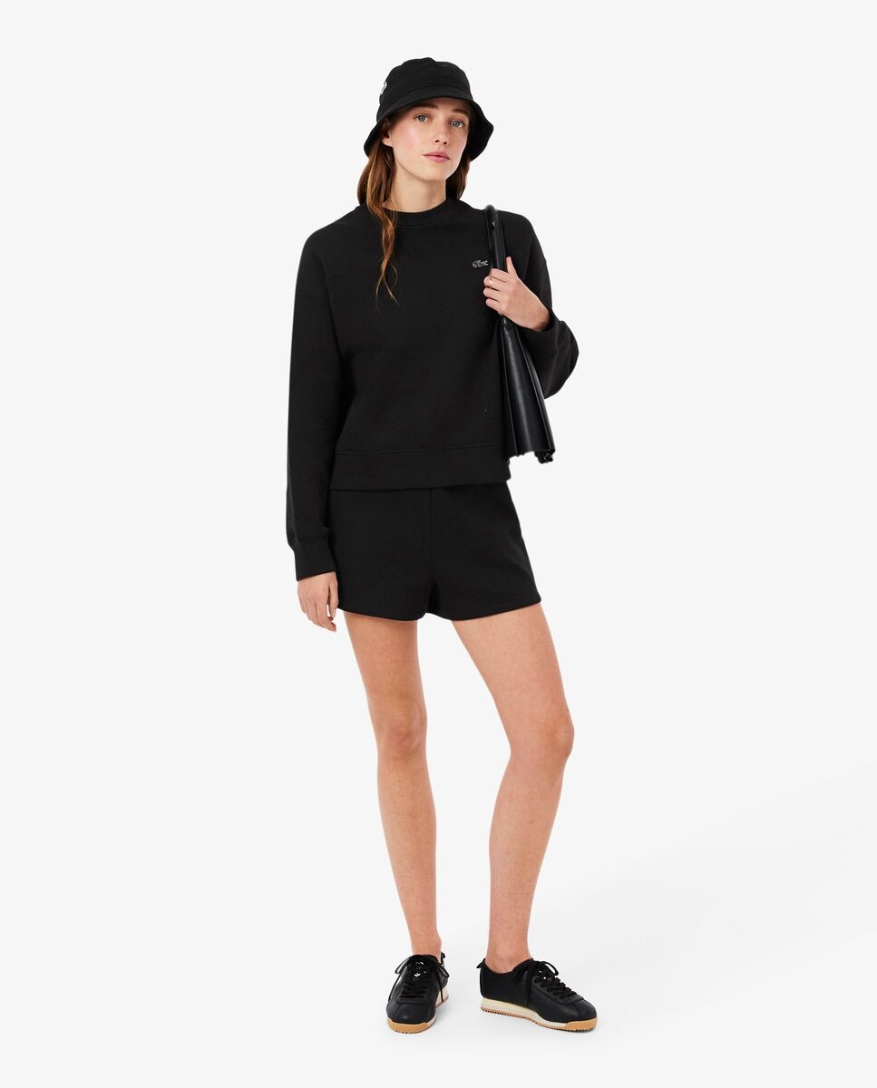 Pantalón de mujer corto de punto de doble cara - Lacoste - Negro Negro-5