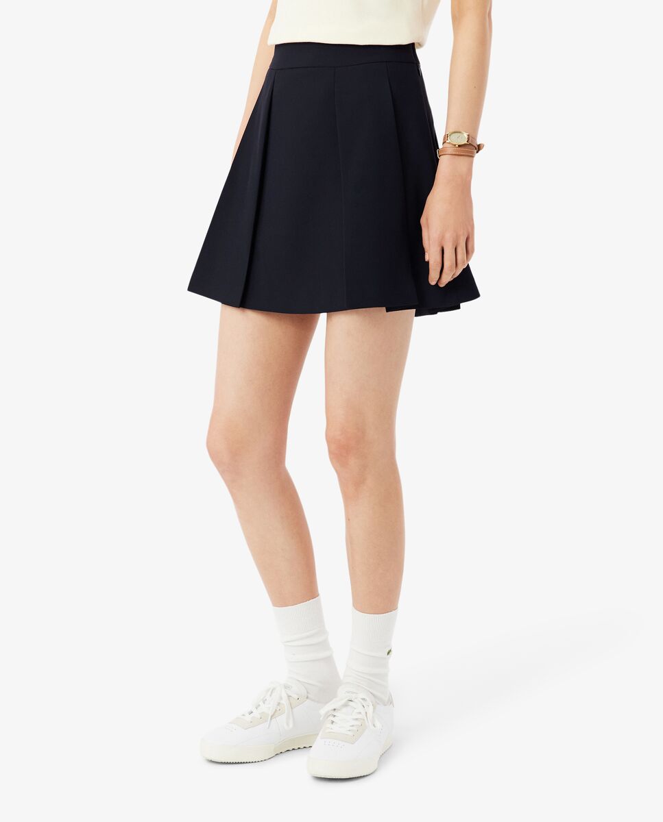 Falda corta plisada vaporosa - Lacoste - Azul marino Azul marino-4