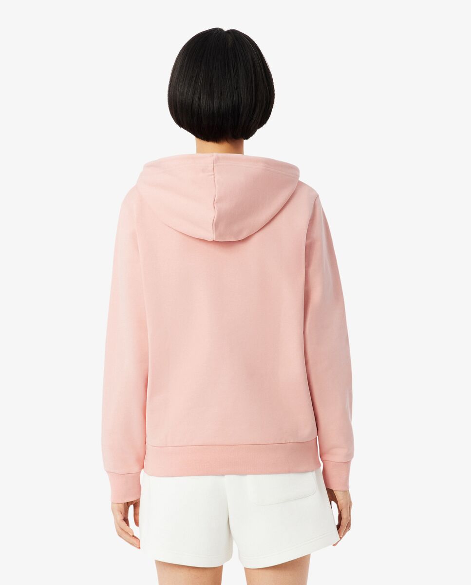 Sudadera de mujer con capucha de felpa con cremallera - Lacoste - Rosa pastel Rosa-3