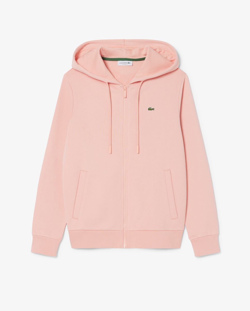 Sudadera de mujer con capucha de felpa con cremallera - Lacoste - Rosa pastel Rosa-6