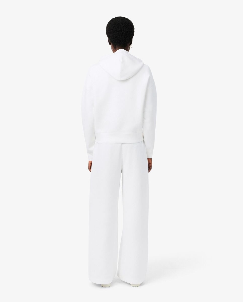 Pantalón de mujer de chándal de corte amplio de punto - Lacoste - Blanco Blanco-3