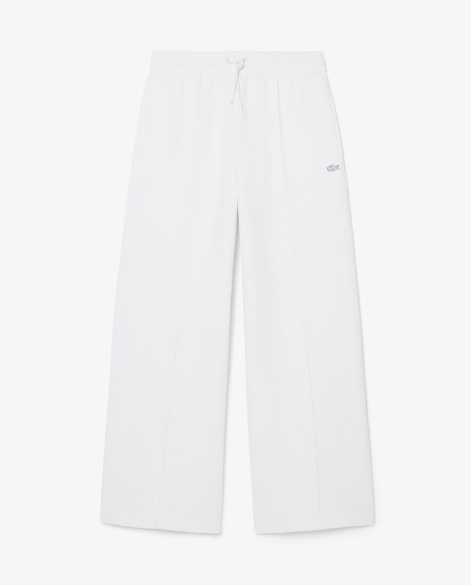 Pantalón de mujer de chándal de corte amplio de punto - Lacoste - Blanco Blanco-6