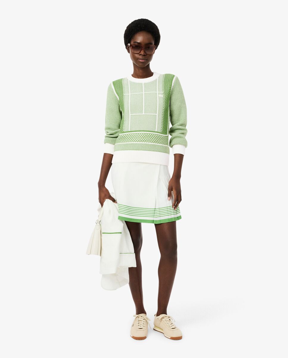 Jersey de jacquard gráfico con pista de tenis - Lacoste - Blanco Blanco-5