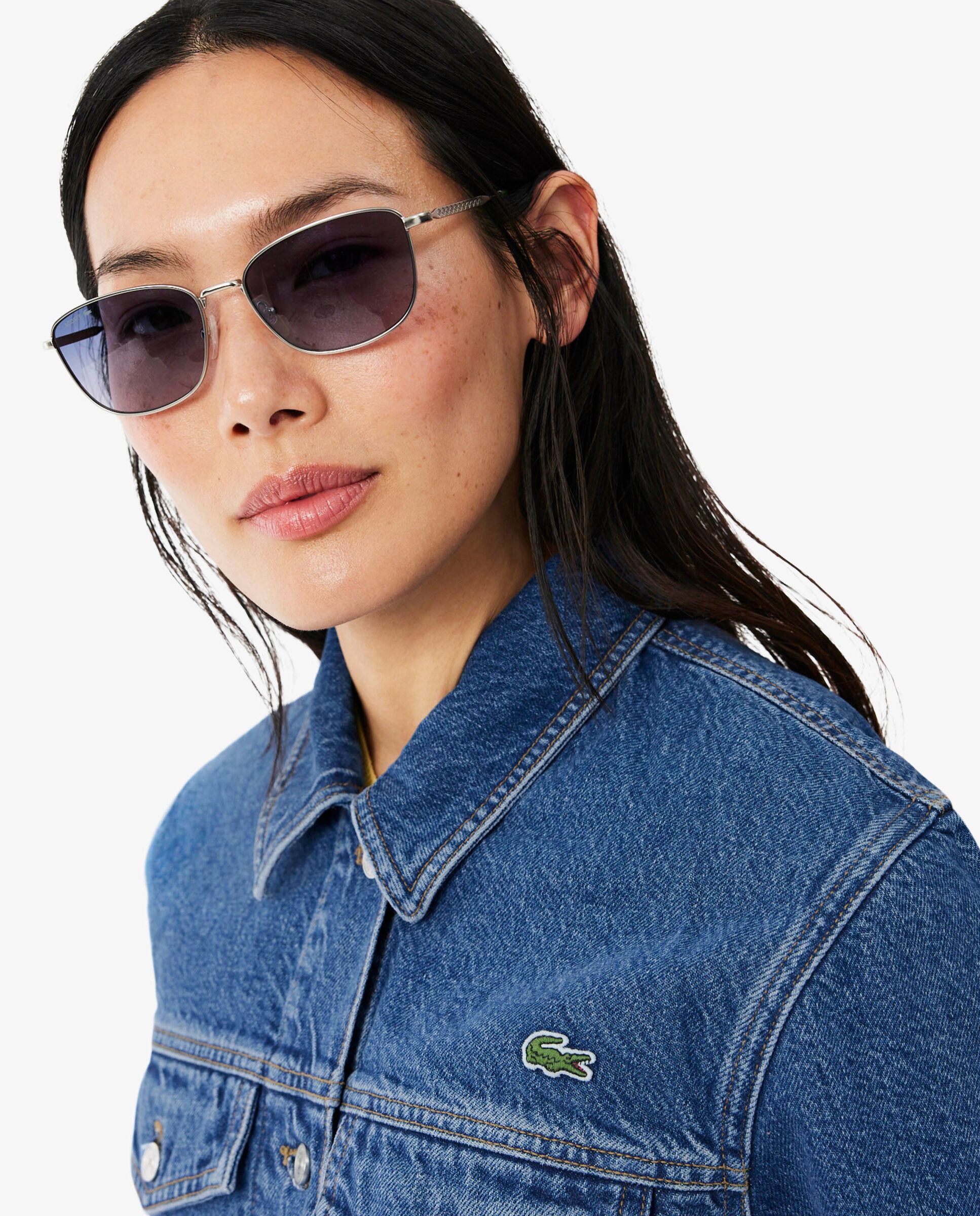 Cazadora de mujer vaquera de algodón - Lacoste - Azul claro Azul claro-3