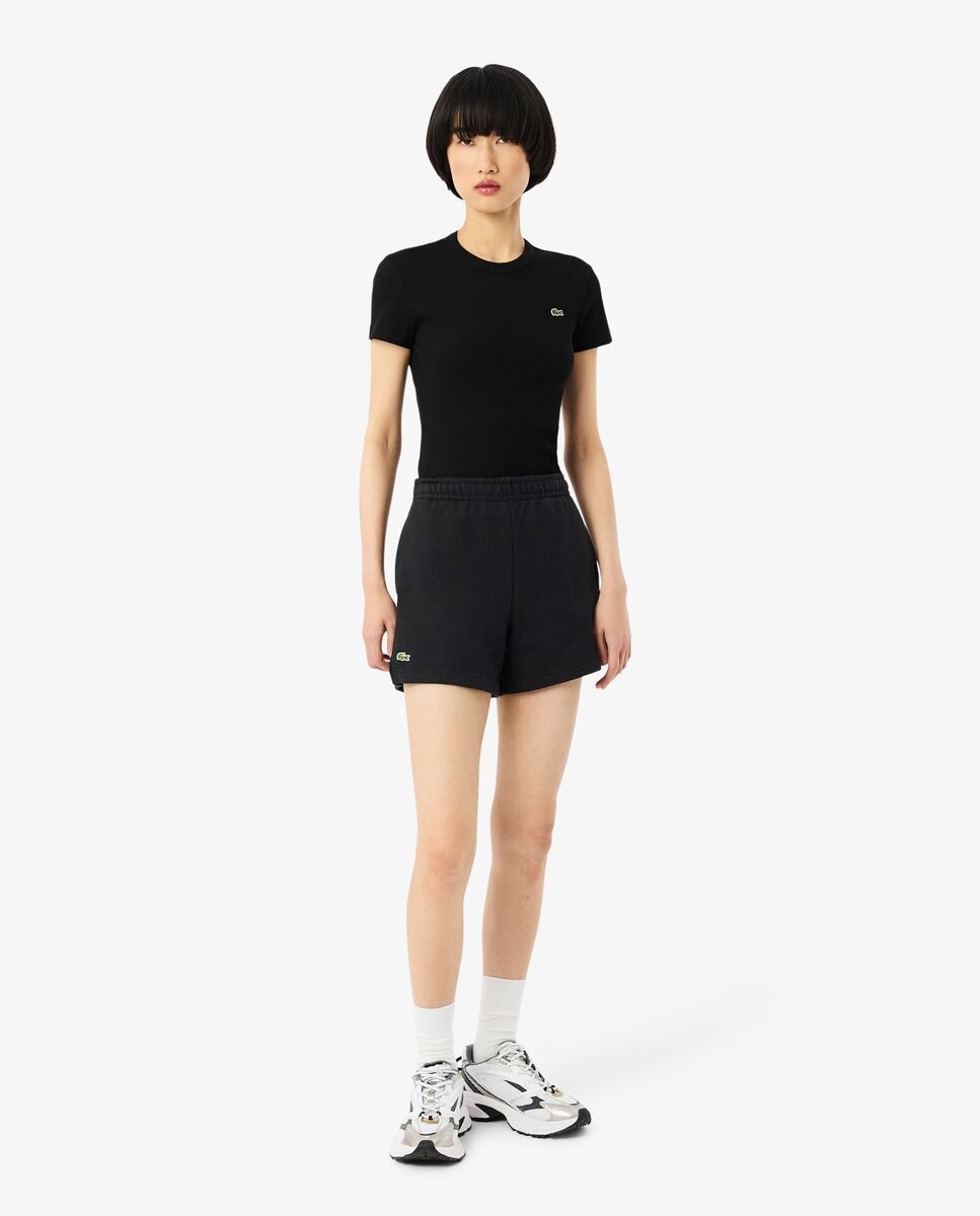 Pantalón de mujer corto de felpa - Lacoste - Negro Negro-1