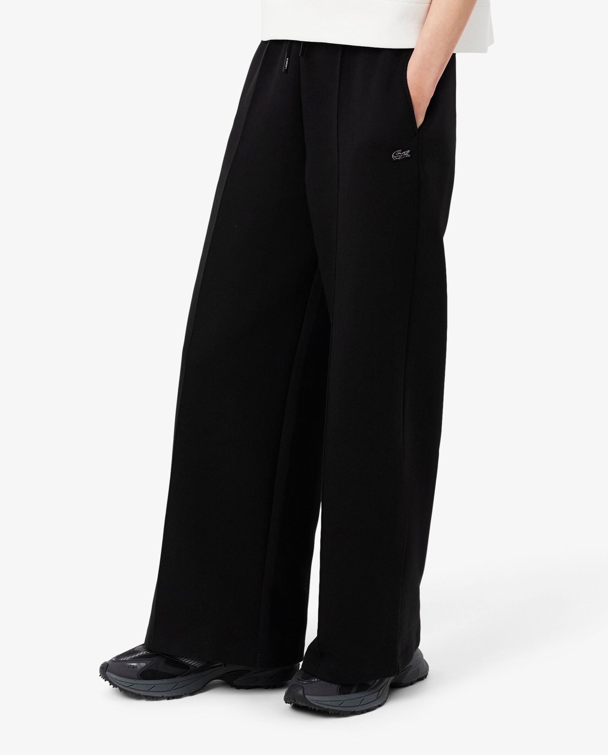 Pantalón de mujer de chándal de corte amplio de punto - Lacoste - Negro Negro-3