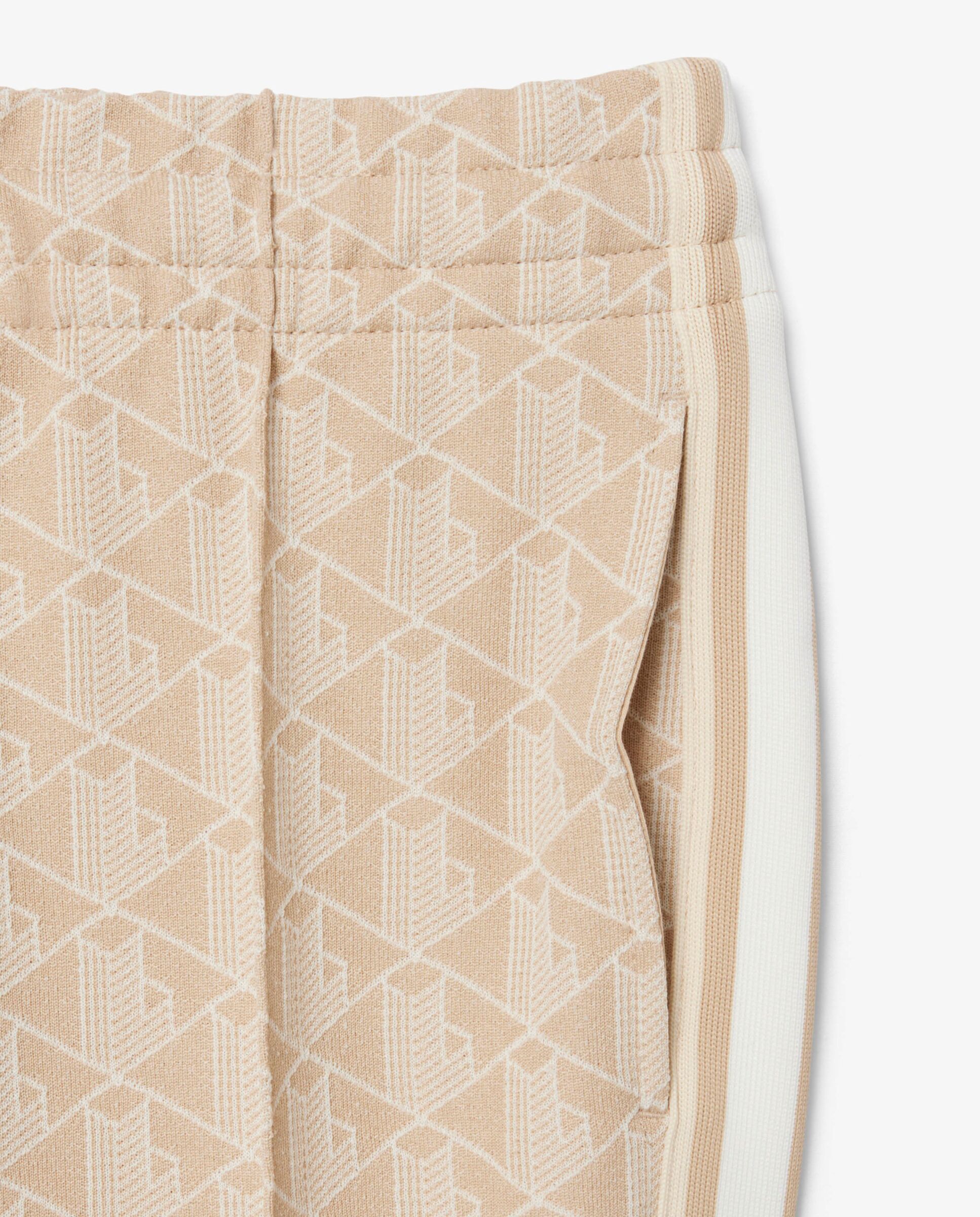 Pantalón de mujer de chándal acampanado con monograma - Lacoste - Beige Beige-5