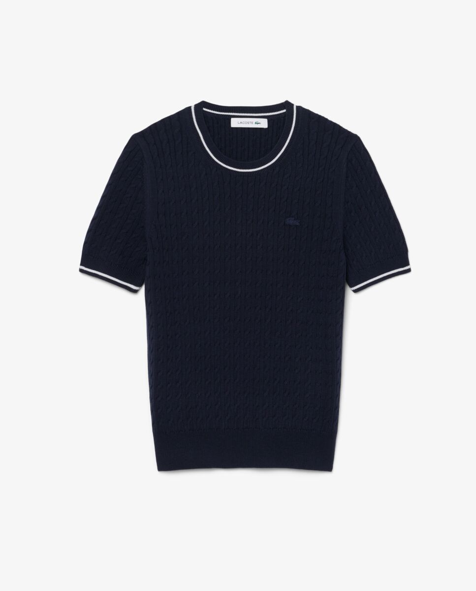 Jersey de manga corta de punto con ochos en azul - Lacoste - Azul marino Azul marino-5