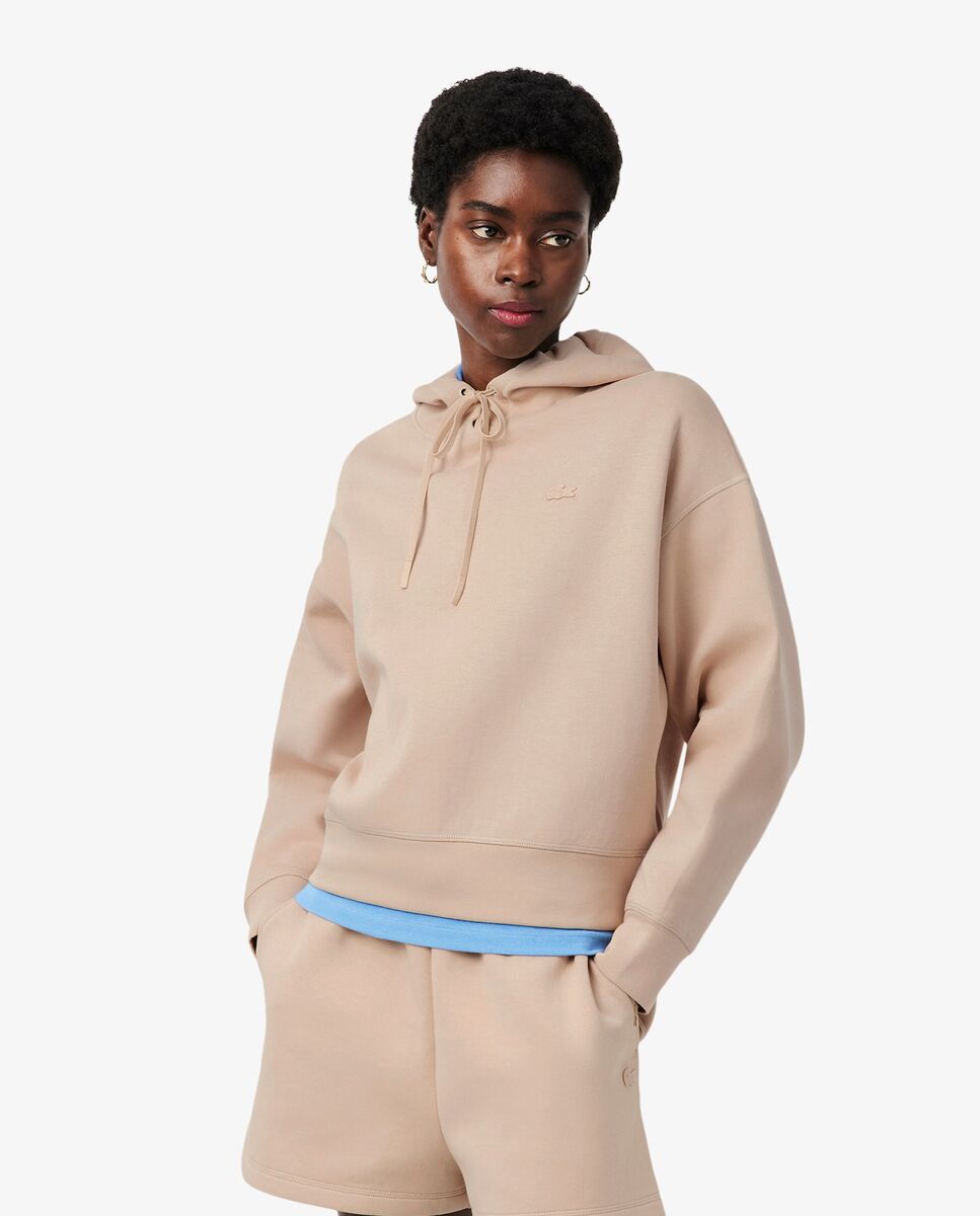 Sudadera de mujer con capucha ajustable oversized - Lacoste - Beige Beige-1