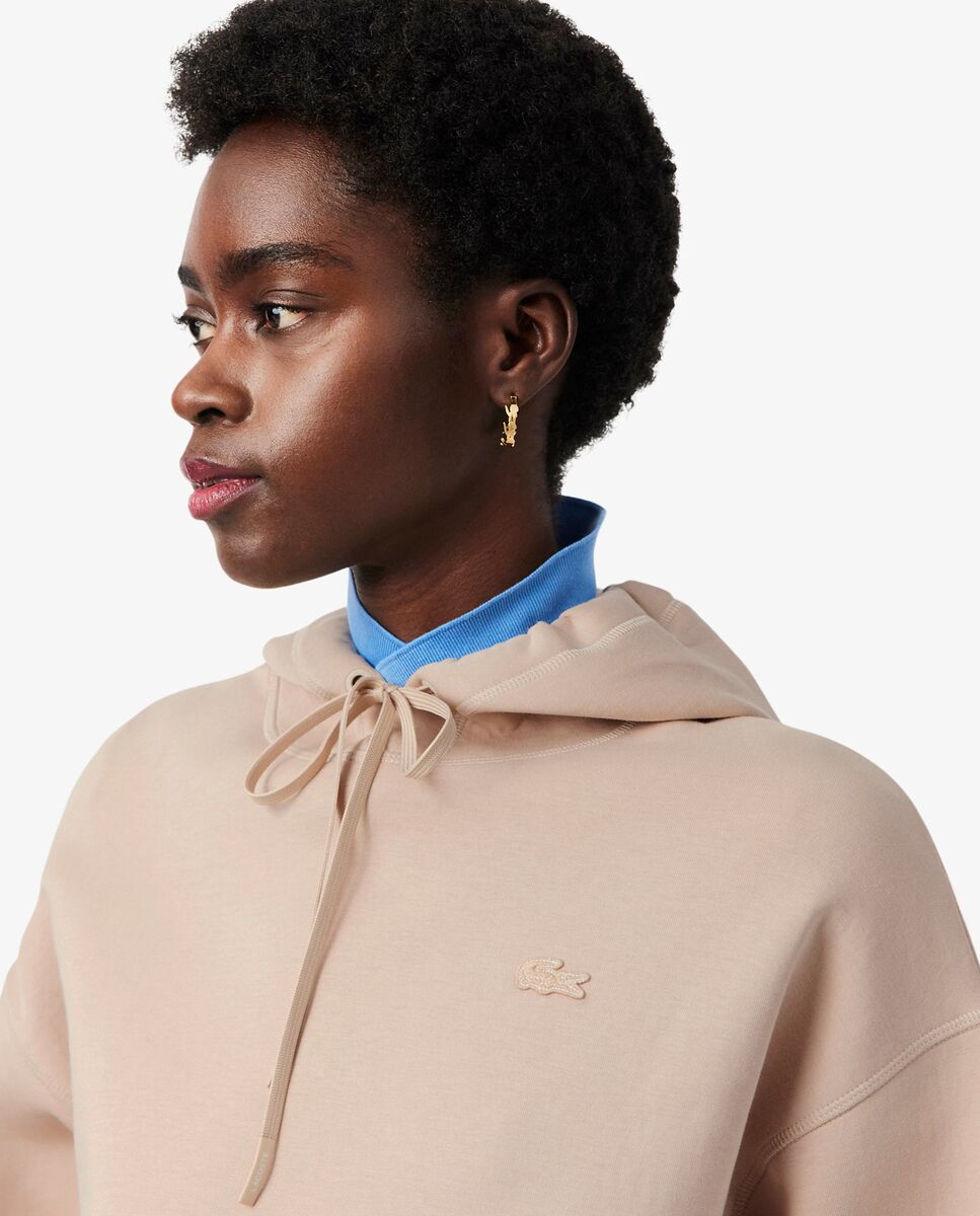 Sudadera de mujer con capucha ajustable oversized - Lacoste - Beige Beige-3