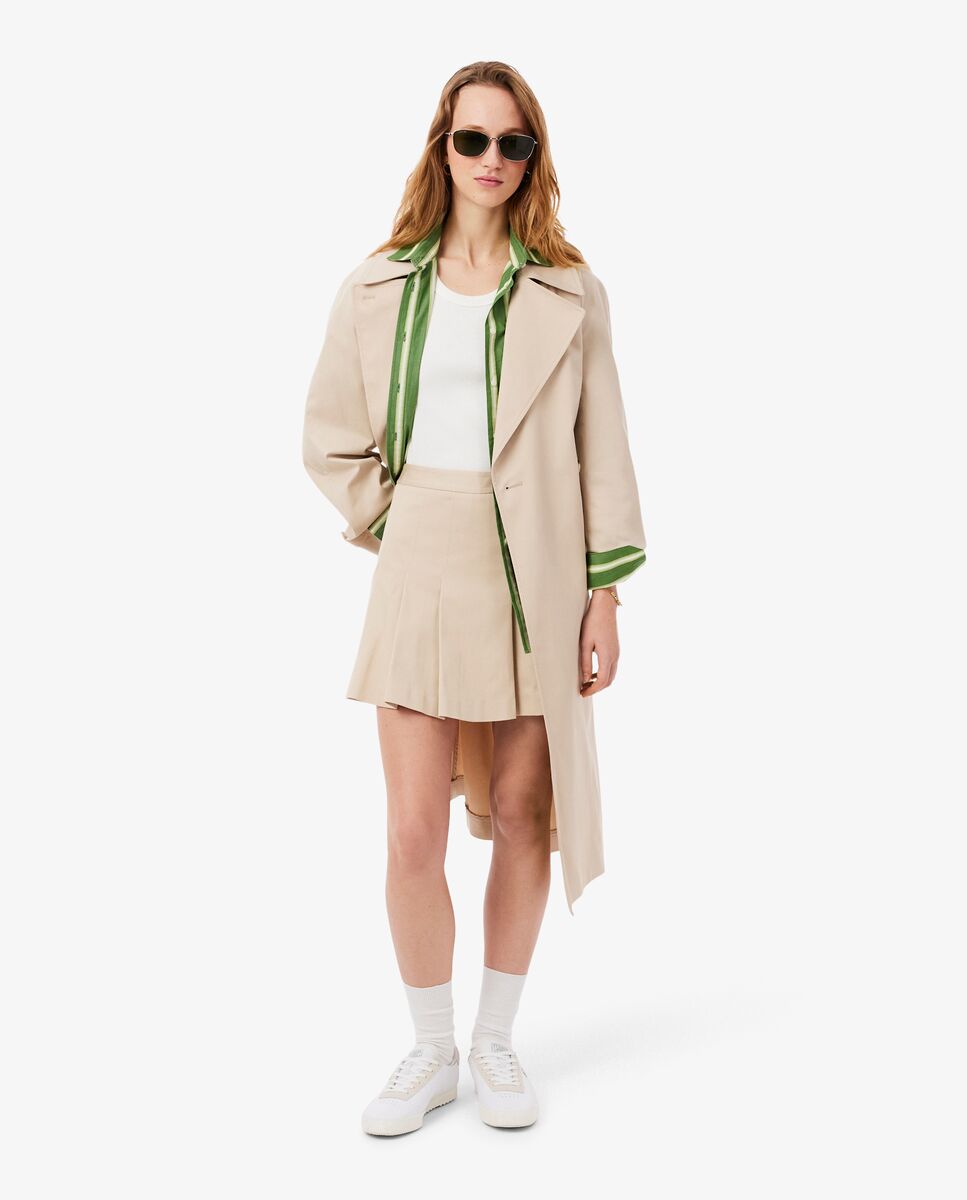 Falda corta plisada de algodón elástico - Lacoste - Beige Beige-5