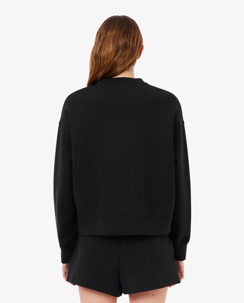 Sudadera de mujer oversized de punto de doble cara - Lacoste - Negro Negro-2