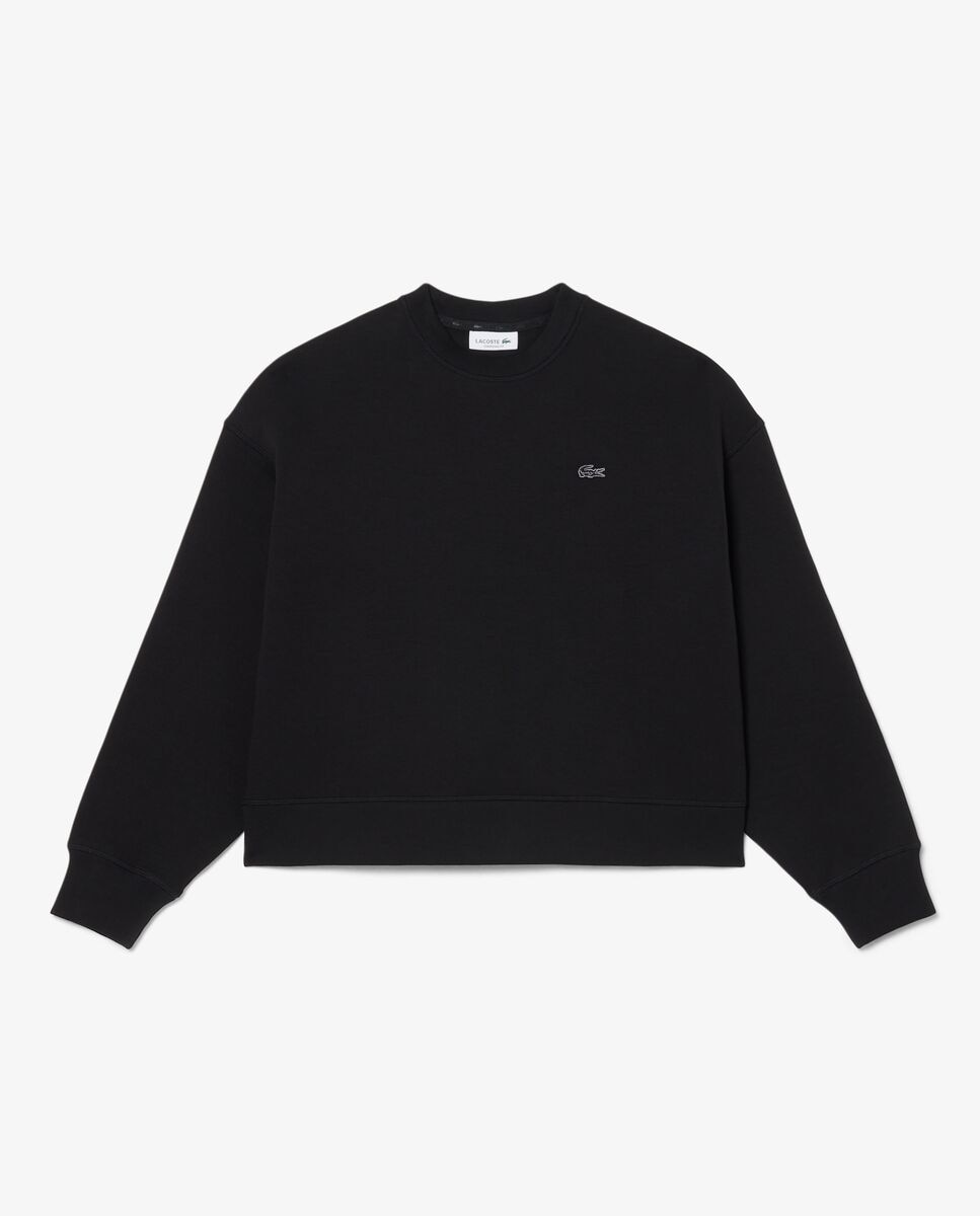Sudadera de mujer oversized de punto de doble cara - Lacoste - Negro Negro-5