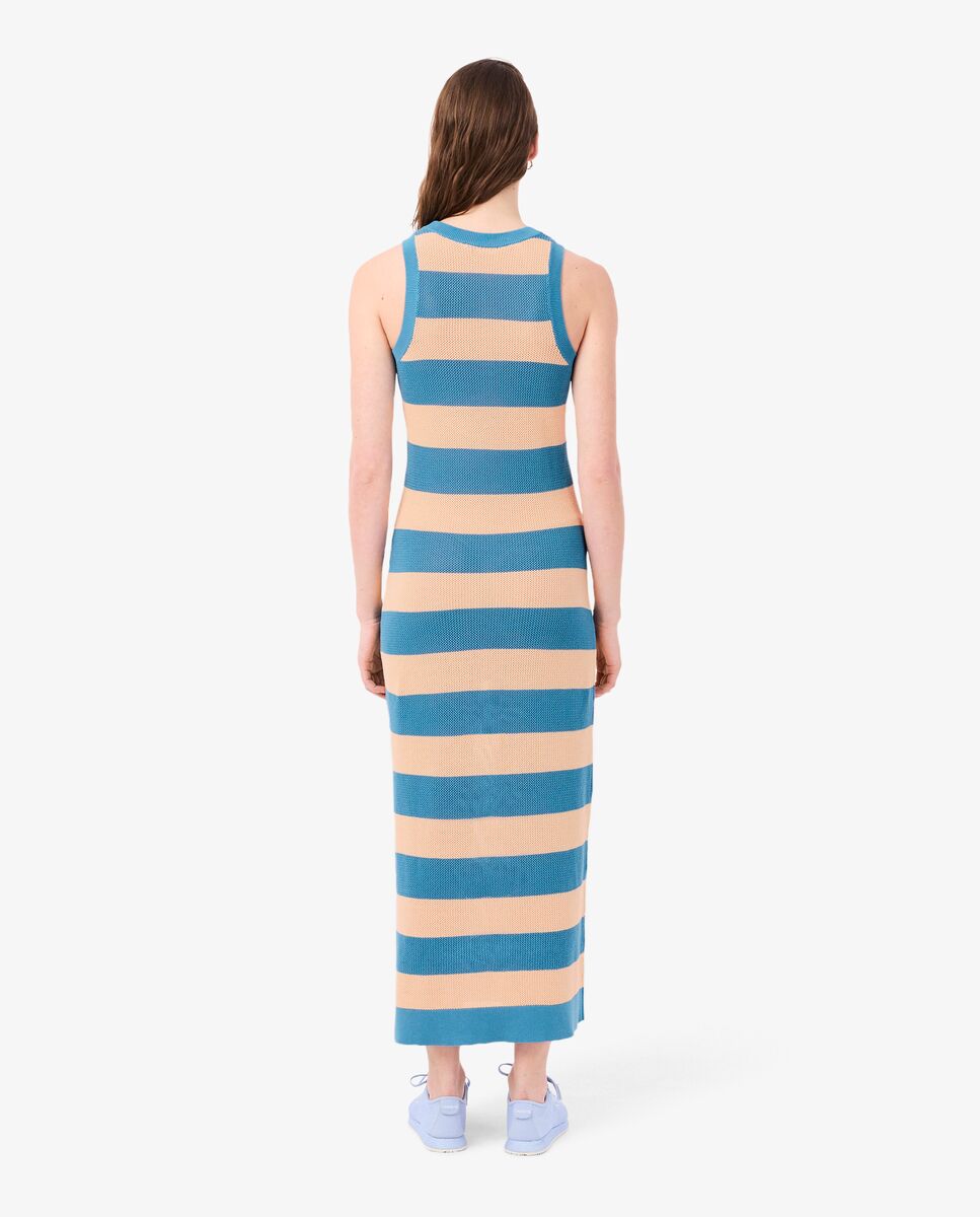 Vestido de algodón de rayas - Lacoste - Azul claro Azul claro-3