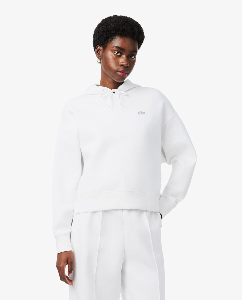 Sudadera de mujer con capucha ajustable oversized - Lacoste - Blanco Blanco-1
