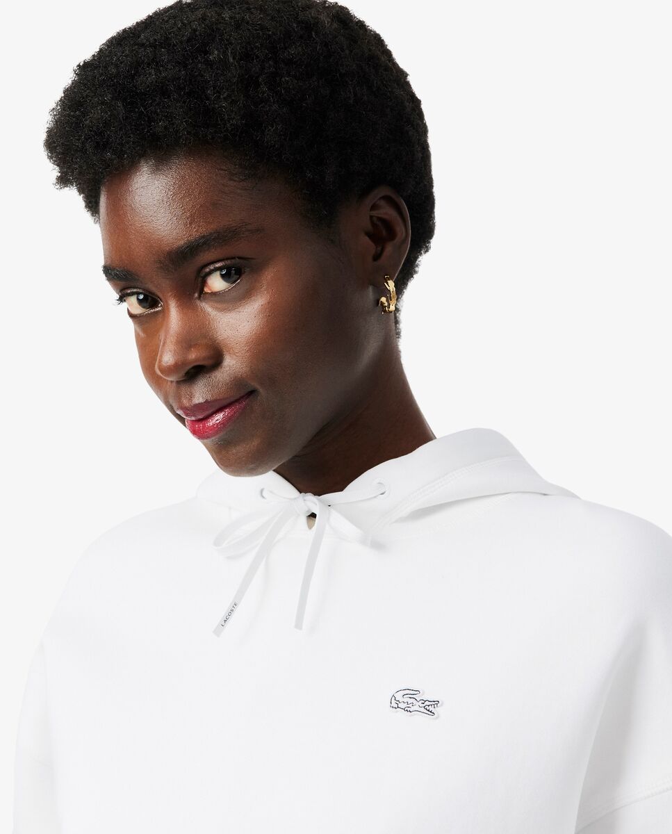 Sudadera de mujer con capucha ajustable oversized - Lacoste - Blanco Blanco-3