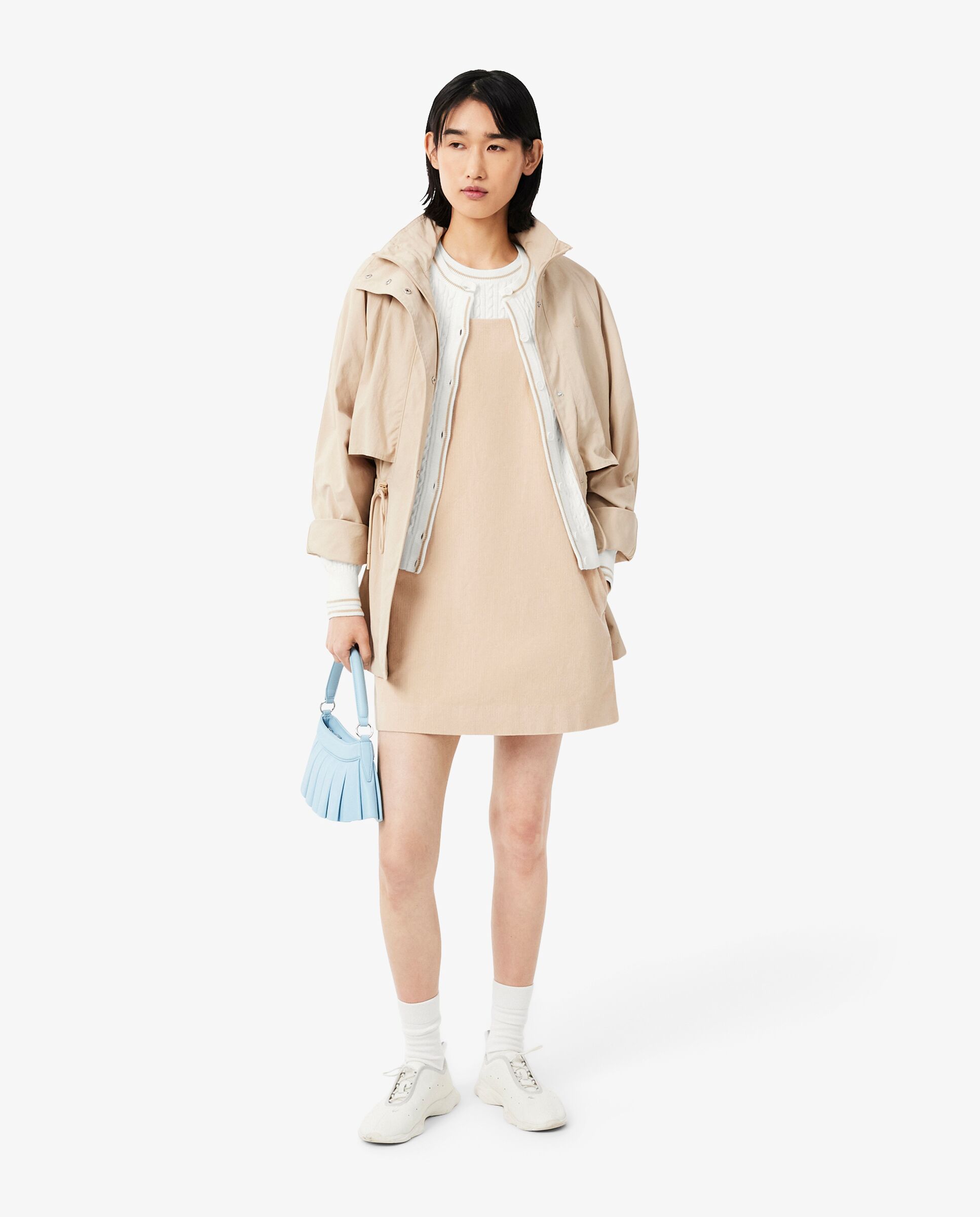 Chaqueta de mujer de punto de rayas con motivo de ochos en verde de manga larga - Lacoste - Blanco Blanco-4