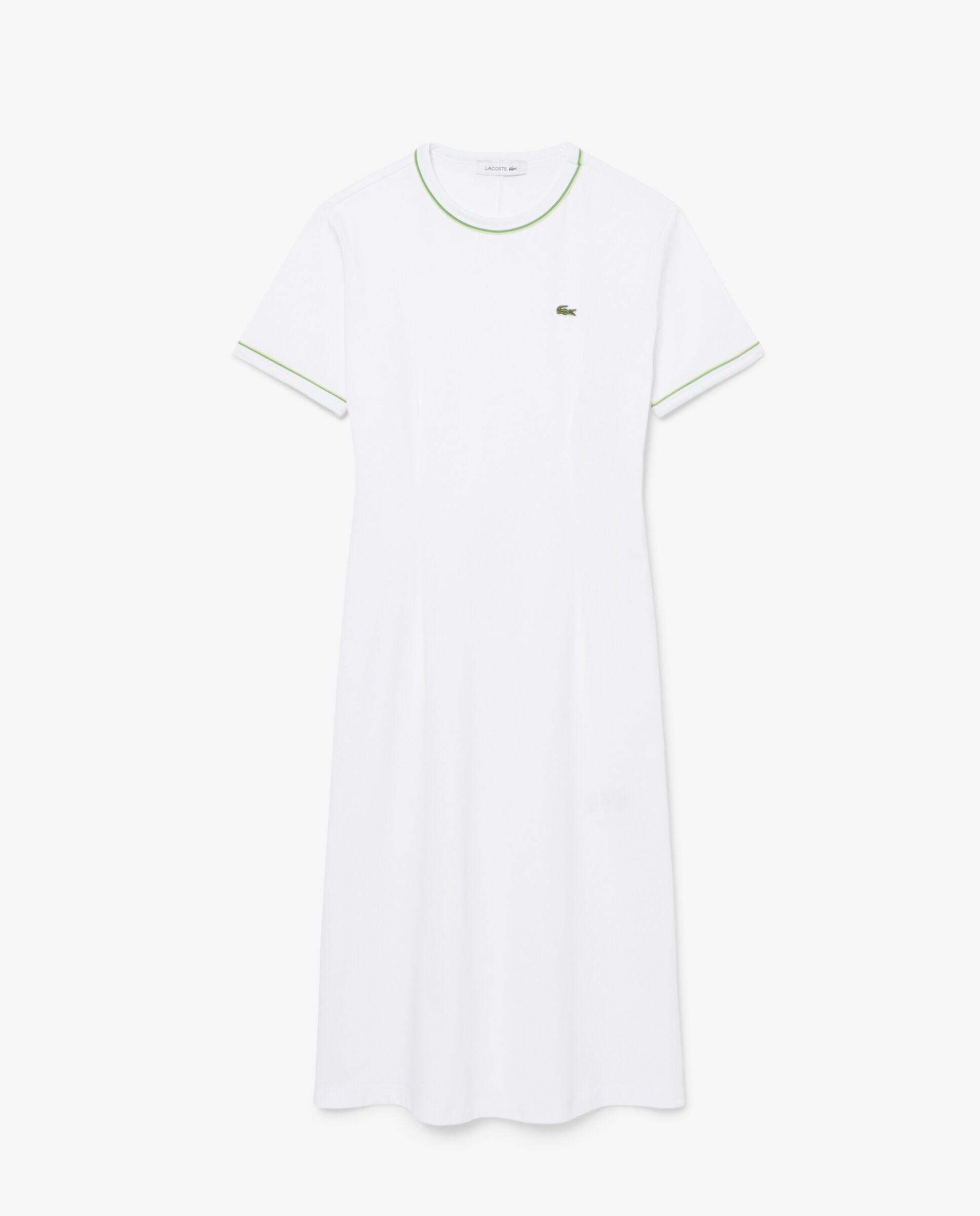 Vestido de punto jersey con ribete en contraste - Lacoste - Blanco Blanco-6