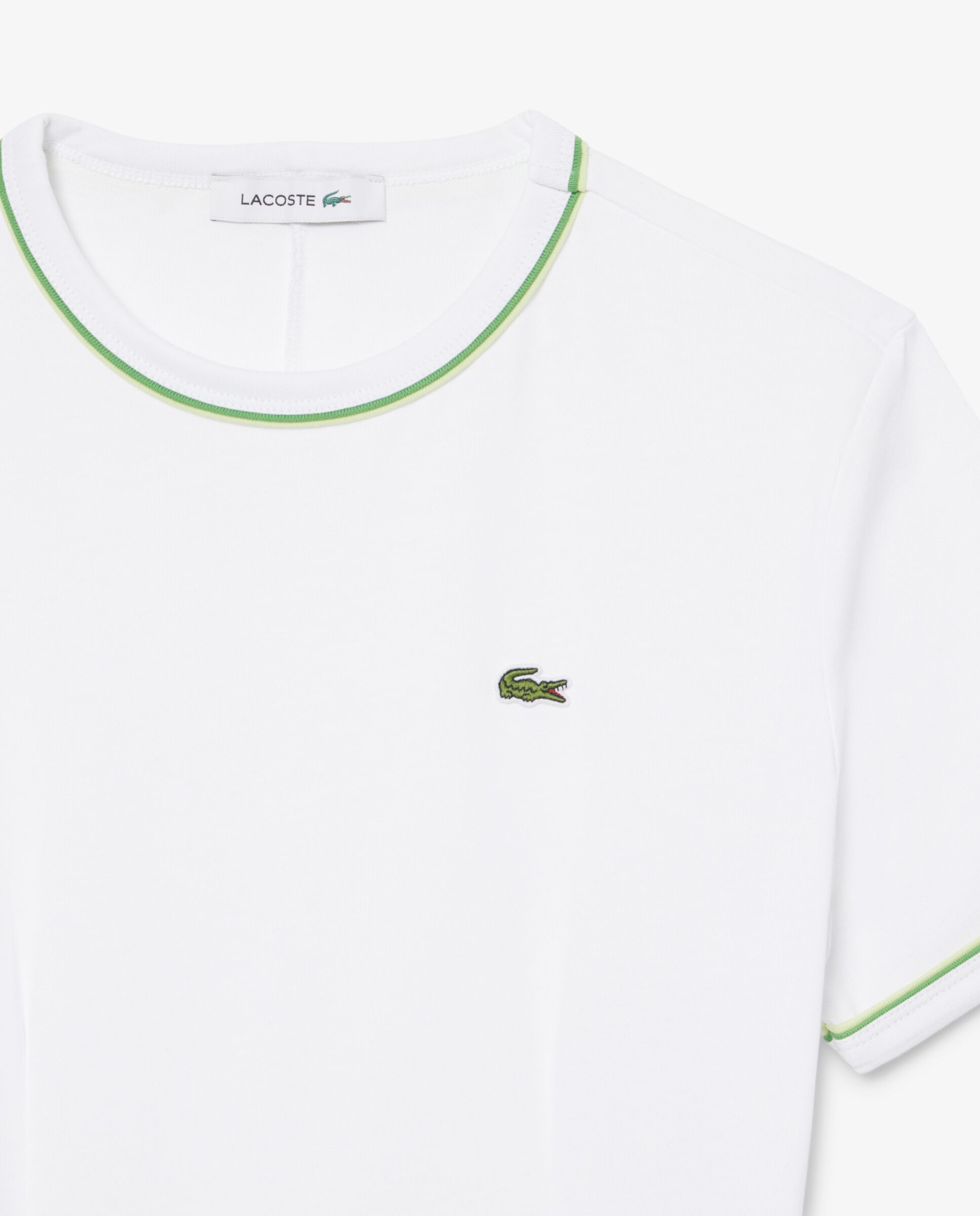 Vestido de punto jersey con ribete en contraste - Lacoste - Blanco Blanco-5